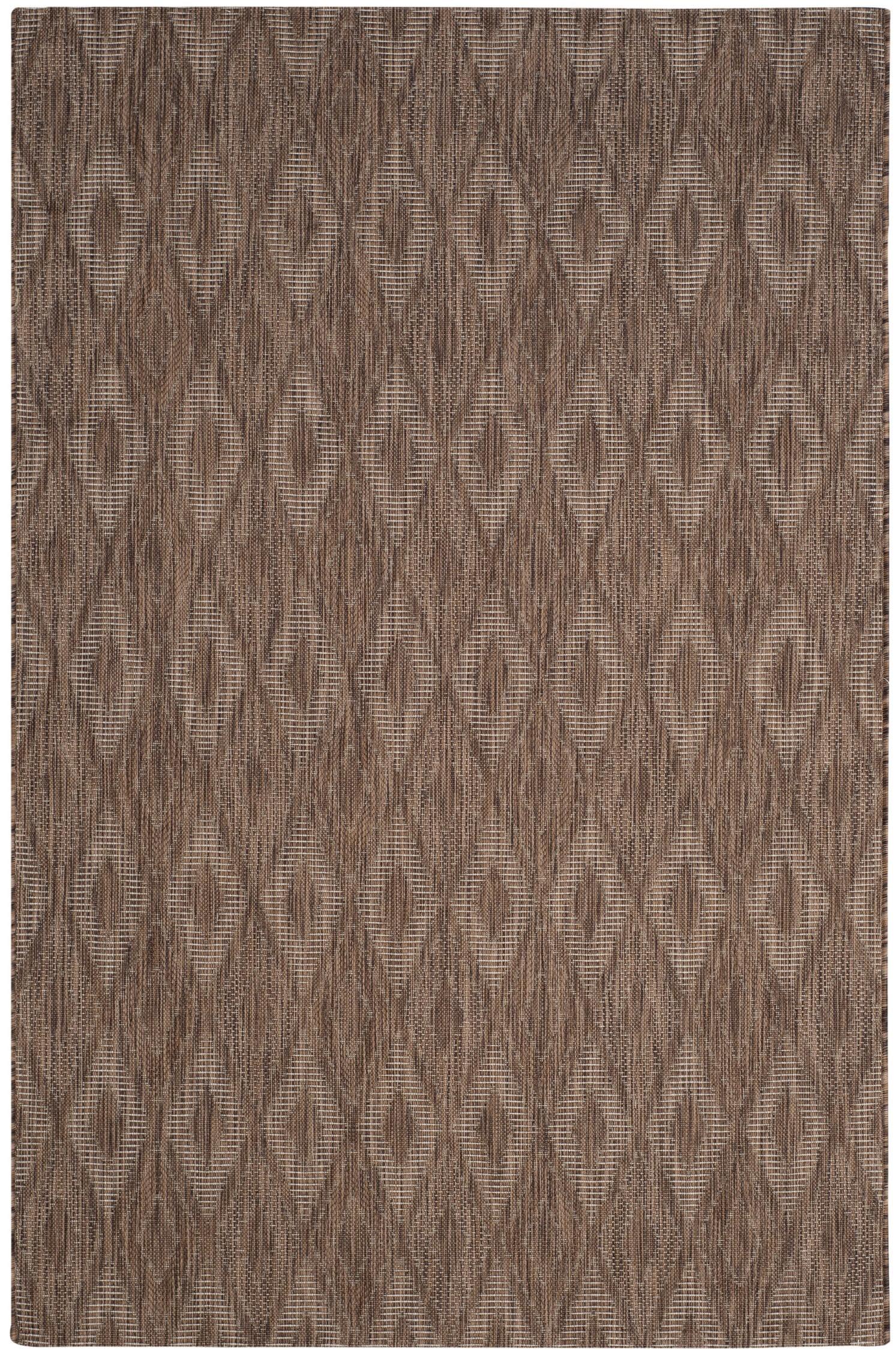 Courtyard CY8522 Power Loomed Indoor and Outdoor Area Rug - Brown/Brown - 6'7"x9'6" - Safavieh