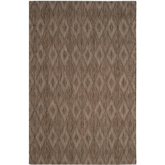 Courtyard CY8522 Power Loomed Indoor and Outdoor Area Rug - Brown/Brown - 6'7"x9'6" - Safavieh