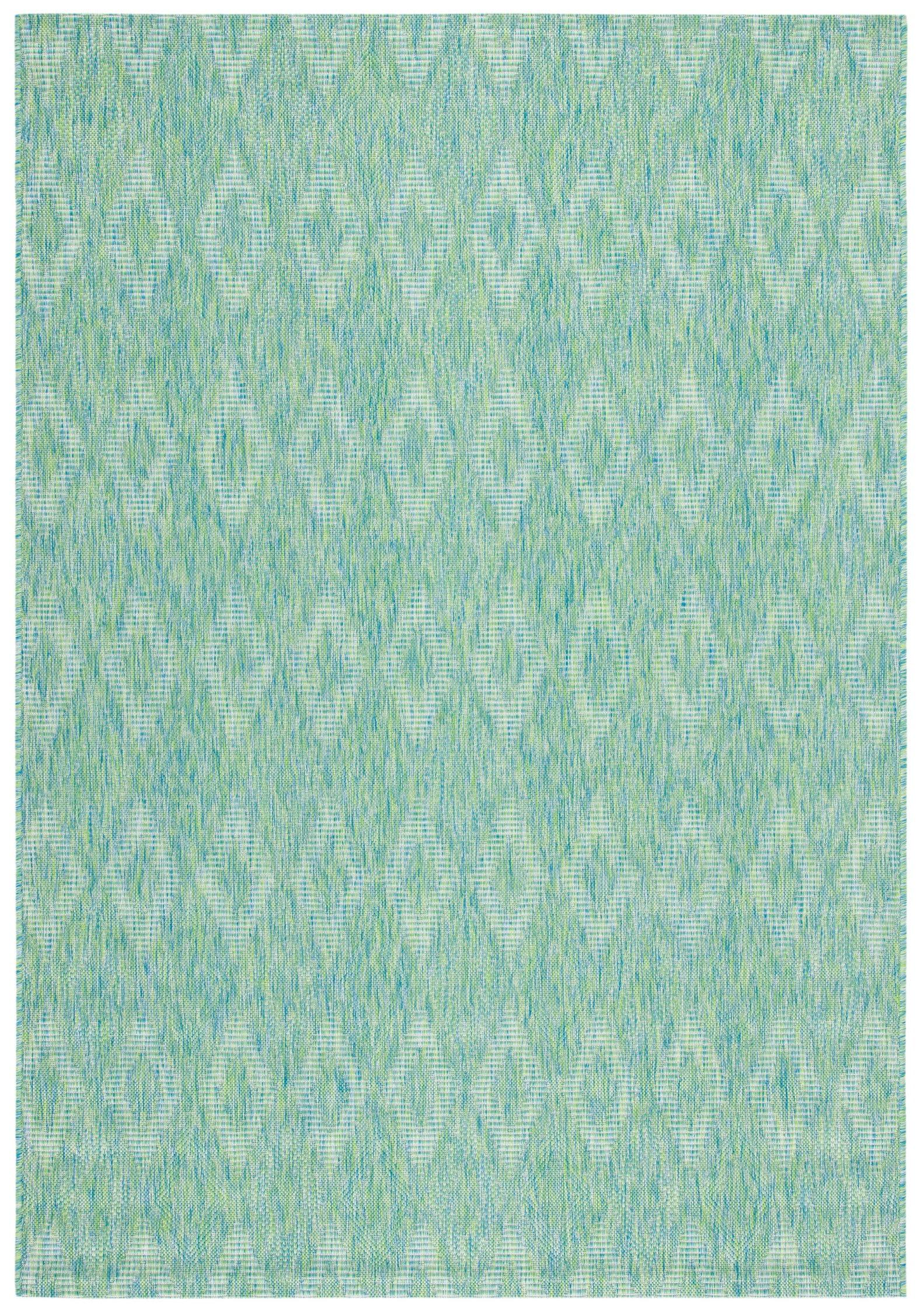 Courtyard CY8522 Power Loomed Indoor and Outdoor Area Rug - Aqua/Aqua - 5'3"x7'7" - Safavieh