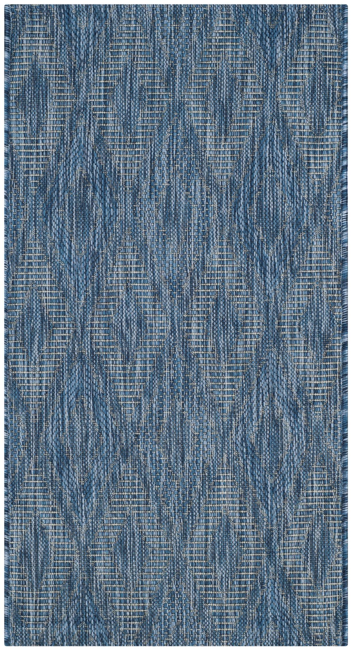 Courtyard CY8522 Power Loomed Indoor and Outdoor Accent Rug - Navy/Navy - 2'x3'7" - Safavieh