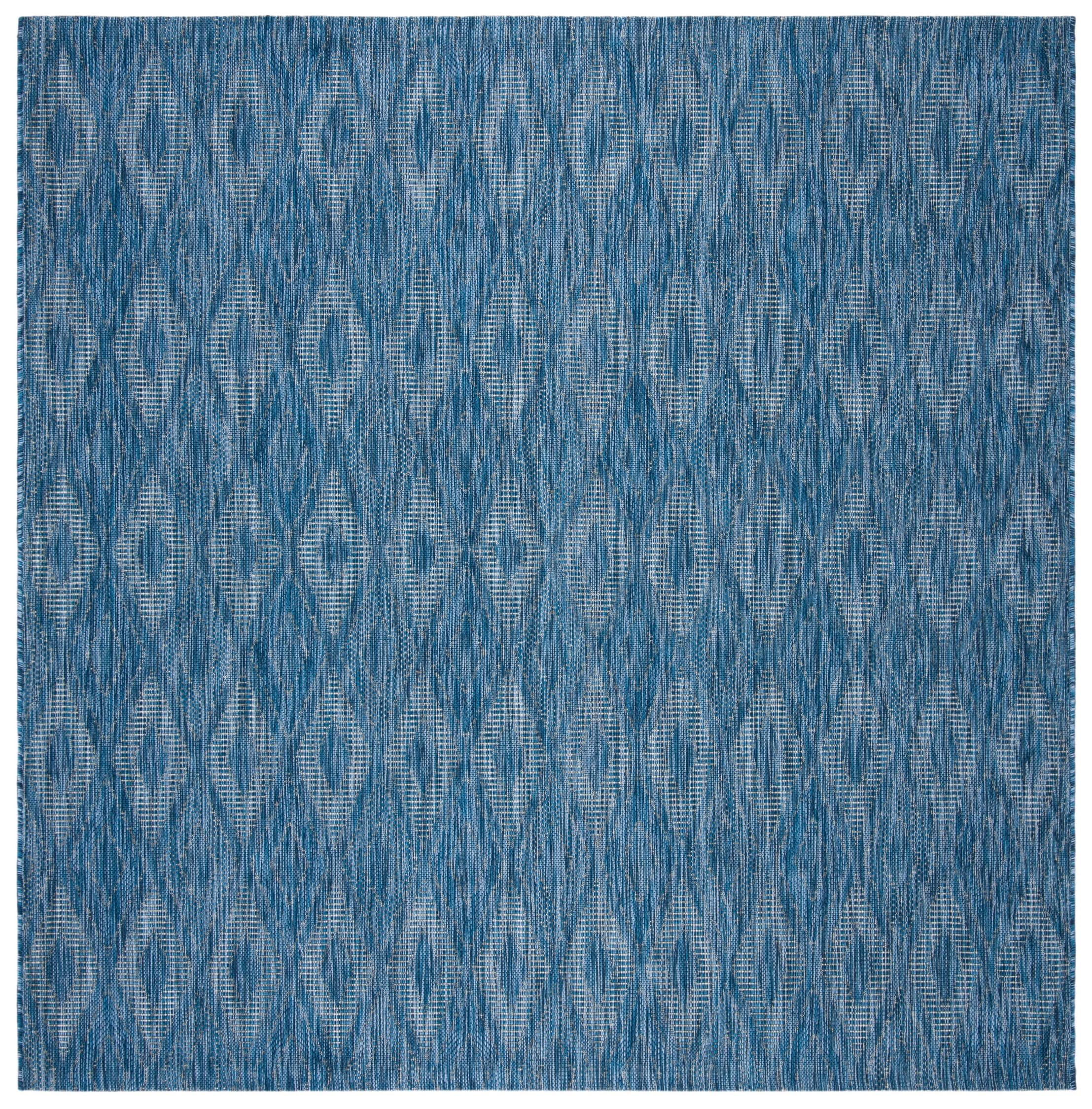 Courtyard CY8522 Power Loomed Indoor and Outdoor Area Rug - Navy/Navy - 7'10"x7'10" - Safavieh