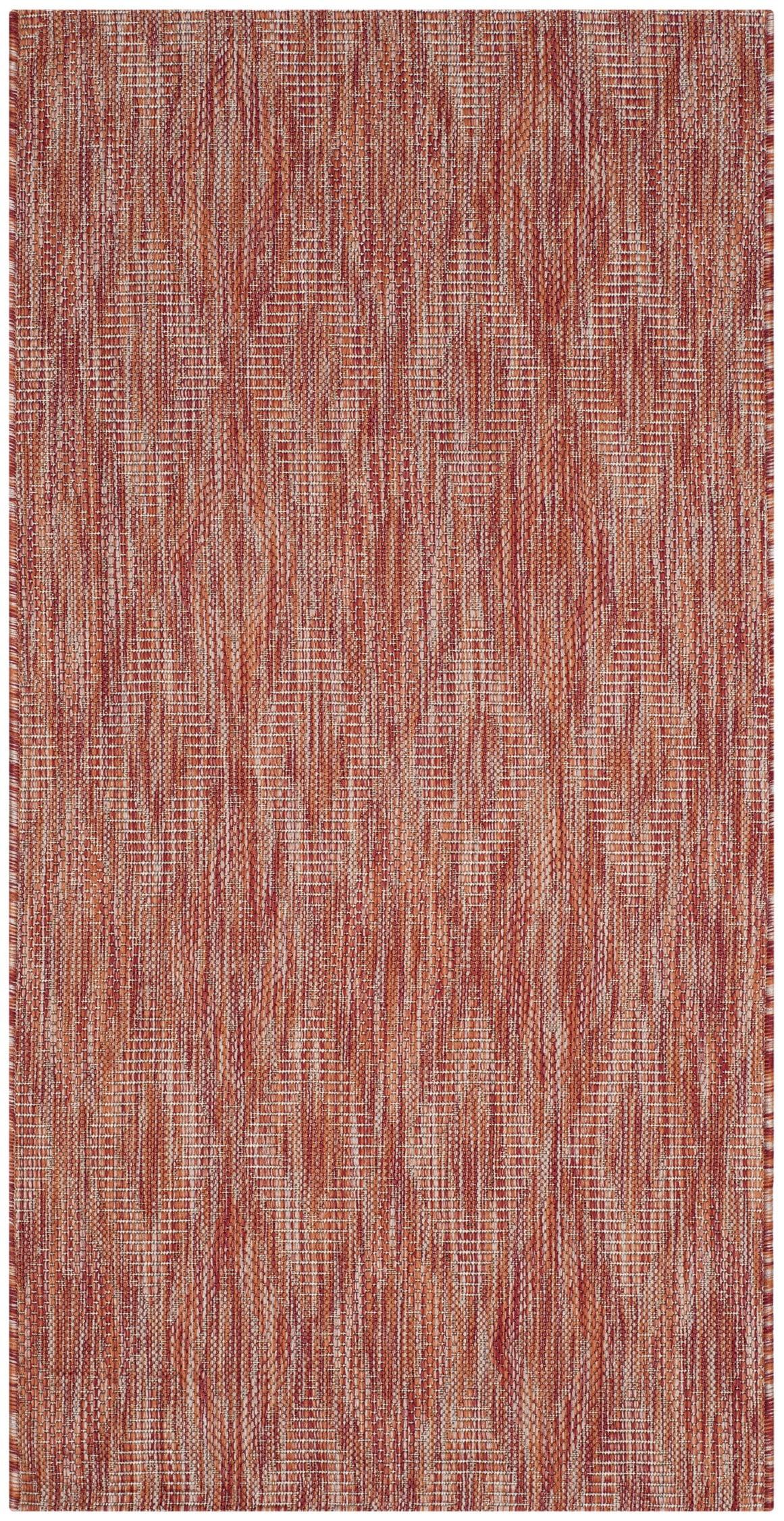 SAFAVIEH Courtyard Teodor Geometric Indoor/Outdoor Area Rug, Red/Red, 2'7" x 5'