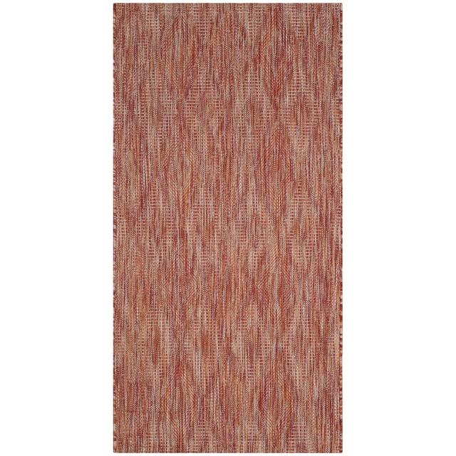 SAFAVIEH Courtyard Teodor Geometric Indoor/Outdoor Area Rug, Red/Red, 2'7" x 5'
