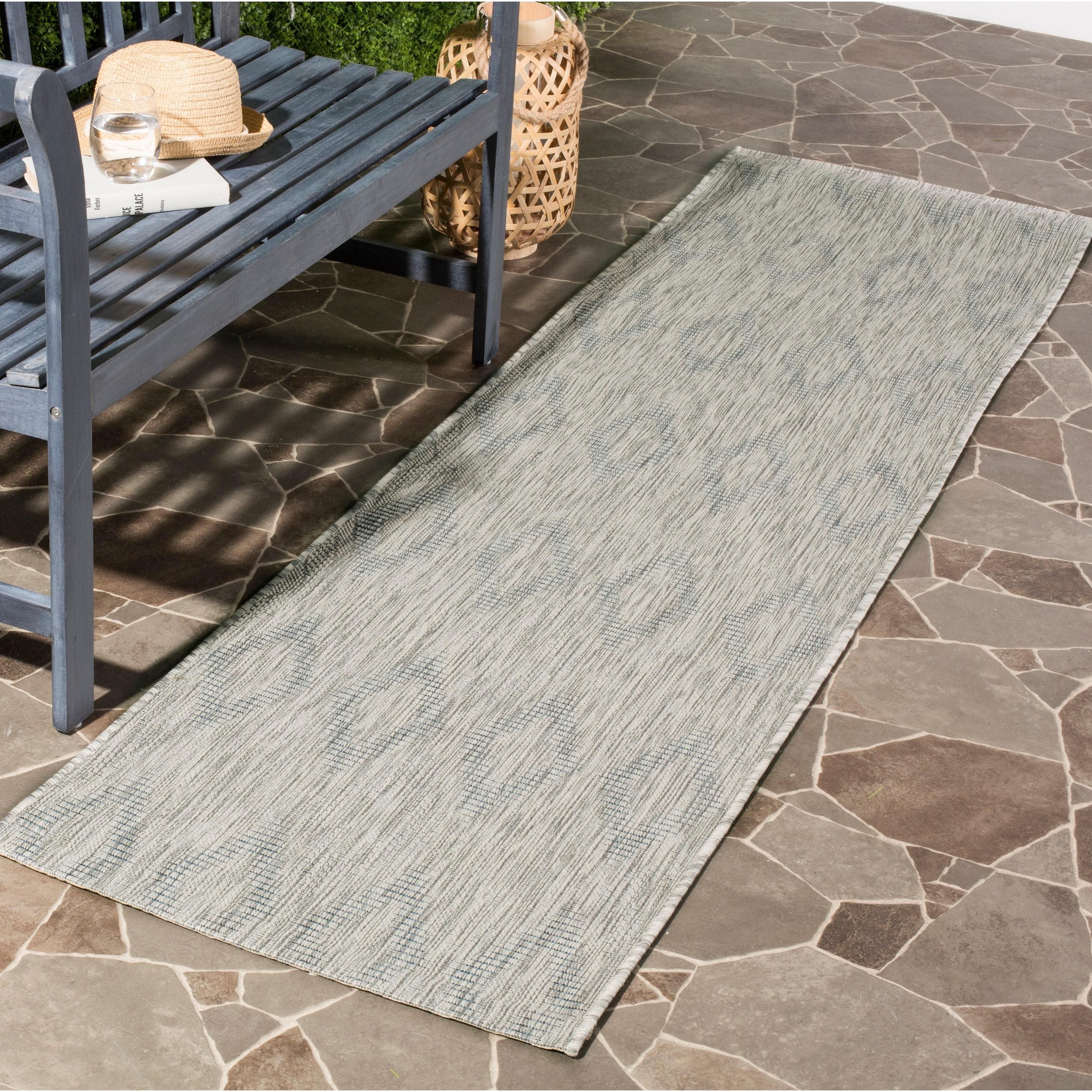 Courtyard CY8522 Power Loomed Indoor and Outdoor Runner Rug - Grey/Grey - 2'3"x20' - Safavieh