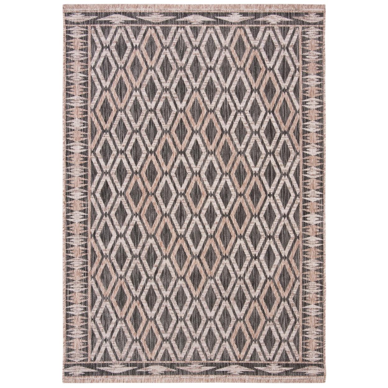 Courtyard CY8871 Power Loomed Indoor/Outdoor Accent Rug - Black/Beige - 2'x3'7" - Safavieh.