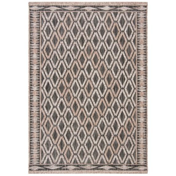 Courtyard CY8871 Power Loomed Indoor/Outdoor Accent Rug - Black/Beige - 2'x3'7" - Safavieh.