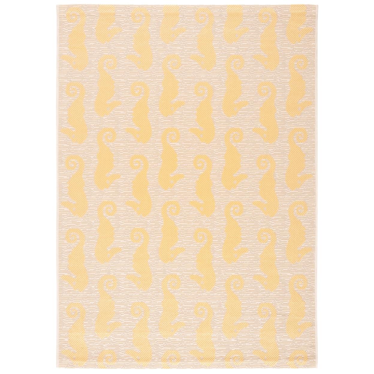 Courtyard CY6214 Power Loomed Indoor/Outdoor Area Rug - Beige/Yellow - 4'x5'7" - Safavieh.