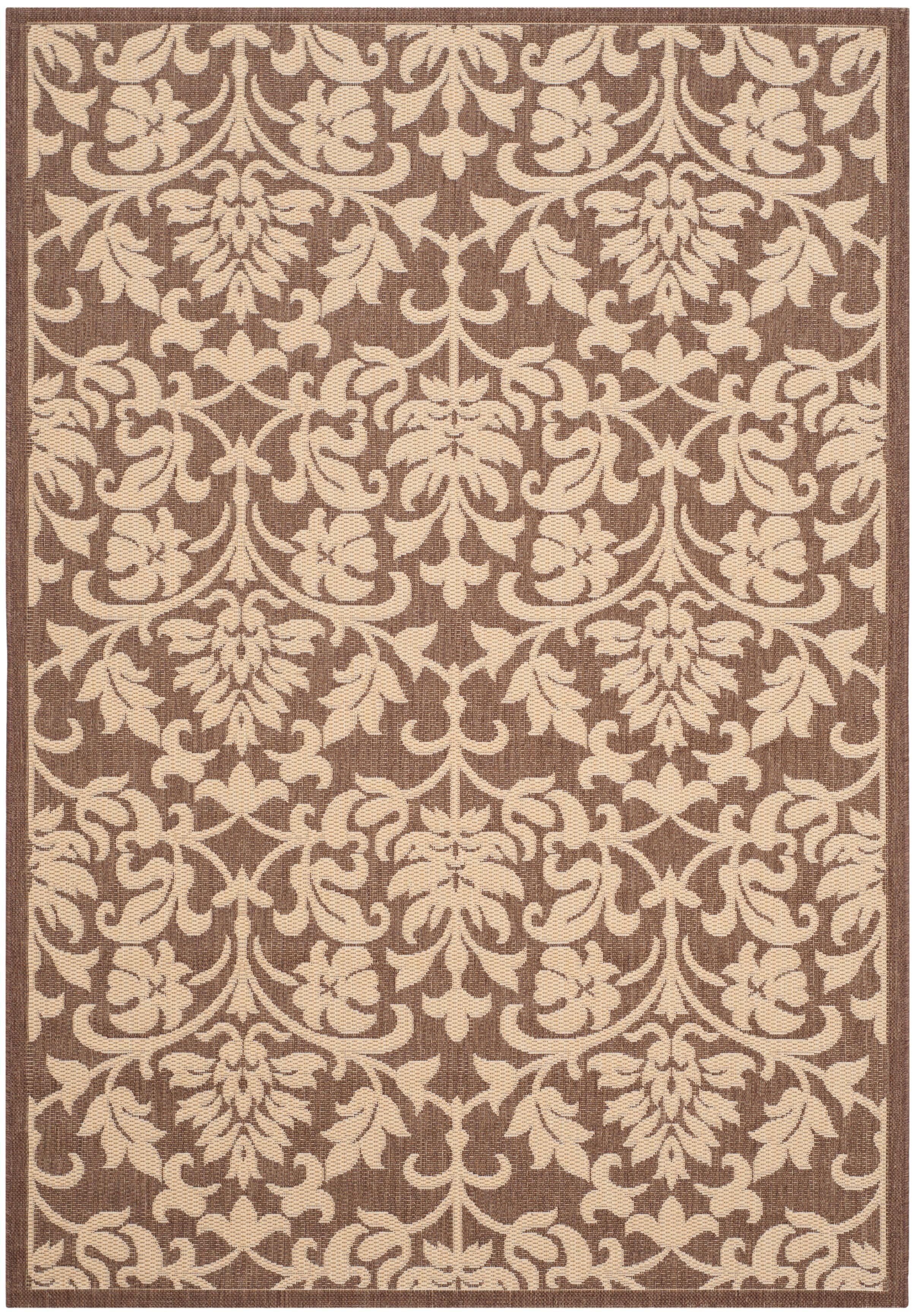 Courtyard CY3416 Power Loomed Indoor and Outdoor Area Rug - Chocolate/Natural - 8'x11' - Safavieh