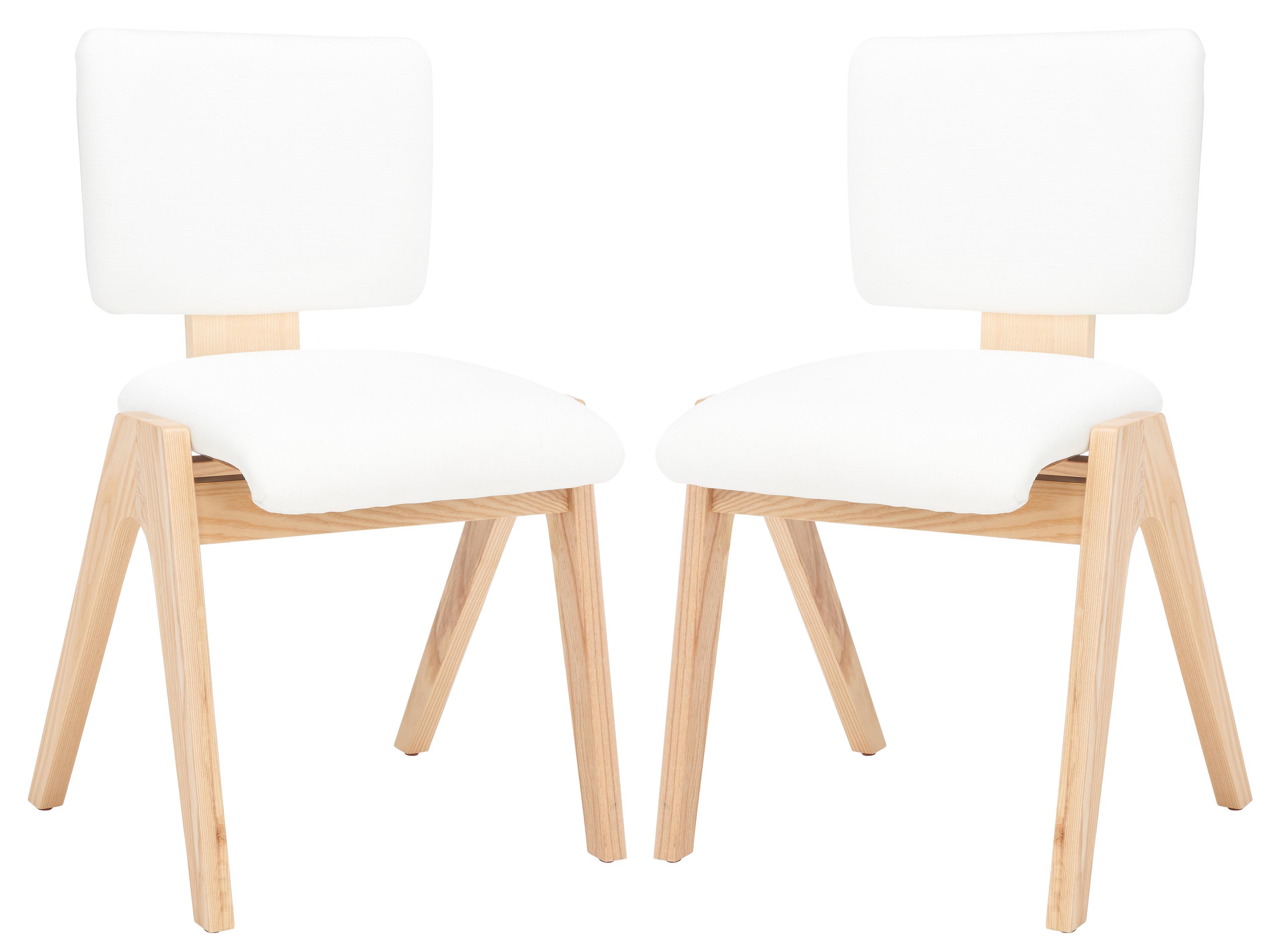 Alisyn Wood Dining Chair (Set of 2) - SFV4125 - Natural/White - Safavieh Couture