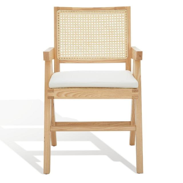 SAFAVIEH Couture Colette Natural Linen Solid Dining Armchair, Natural