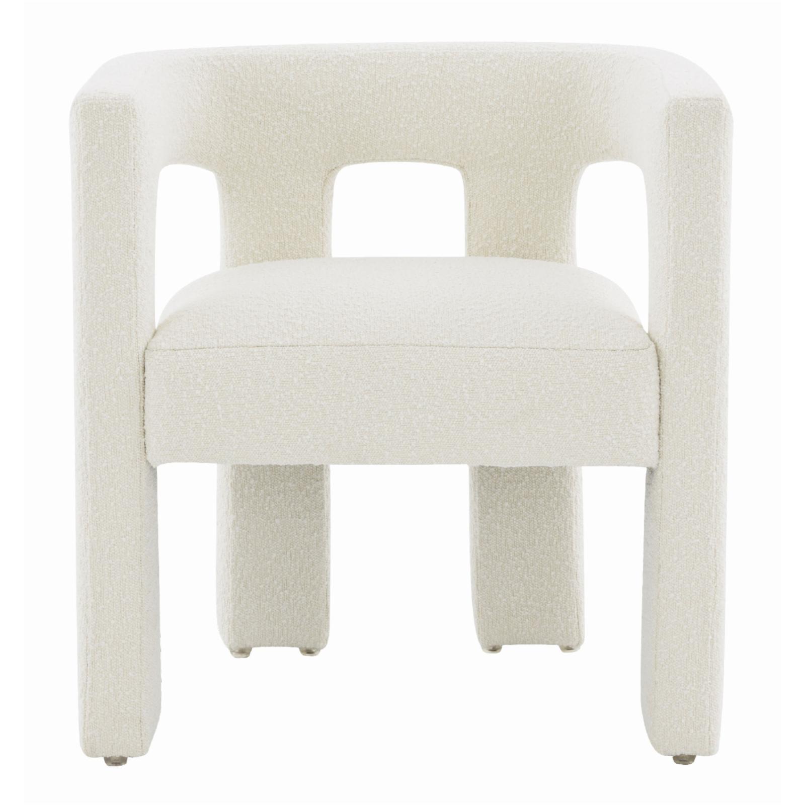 Deandre Ivory Velvet Boucle Upholstered Dining Chair