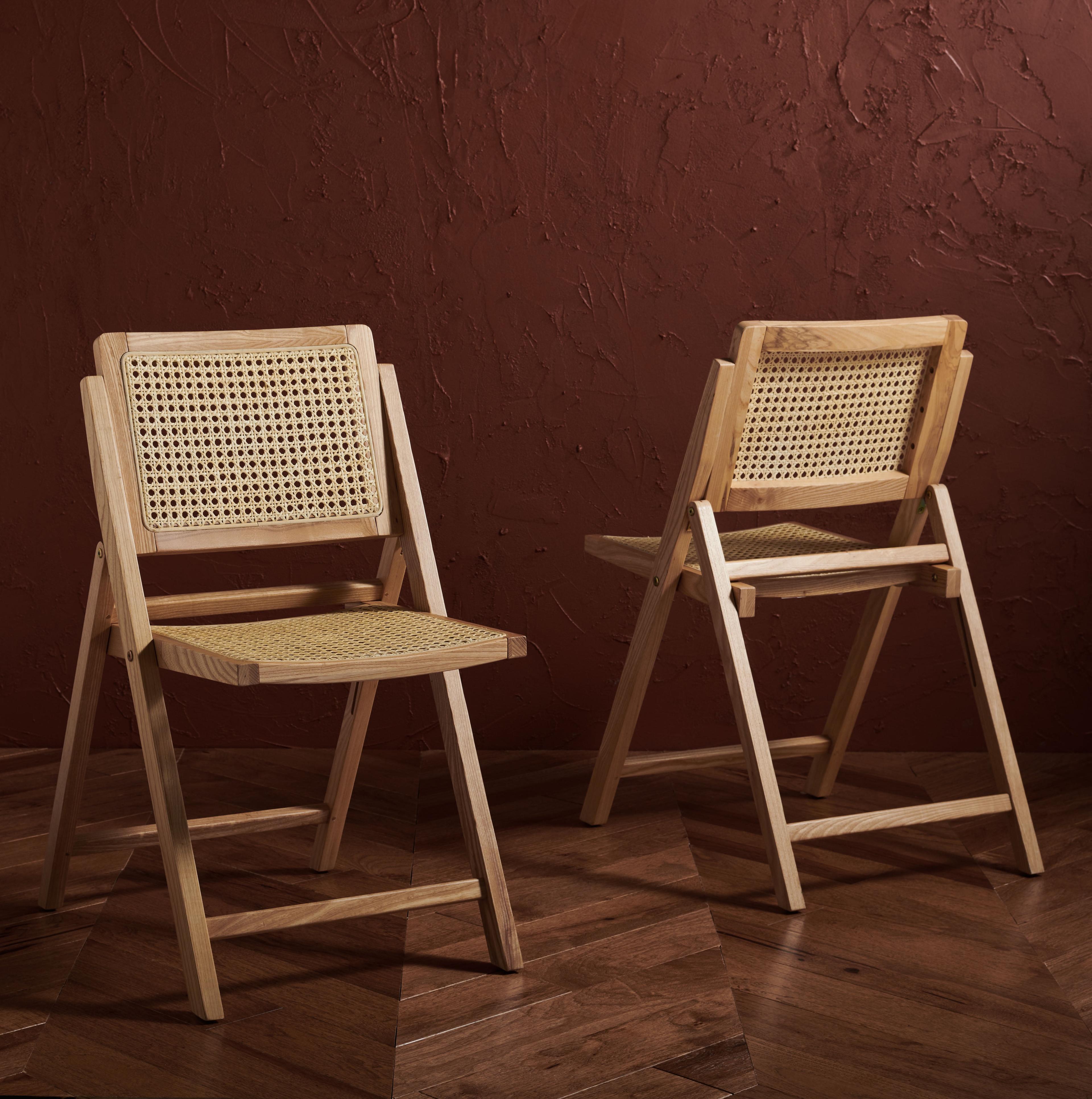 Dan Rattan Folding Dining Chair