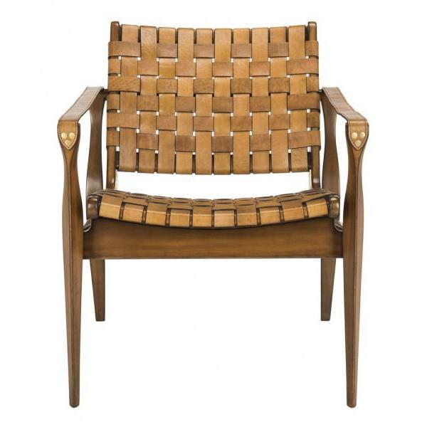 Dilan Safari Chair - SFV9005 - Light Brown/Brown - Safavieh Couture