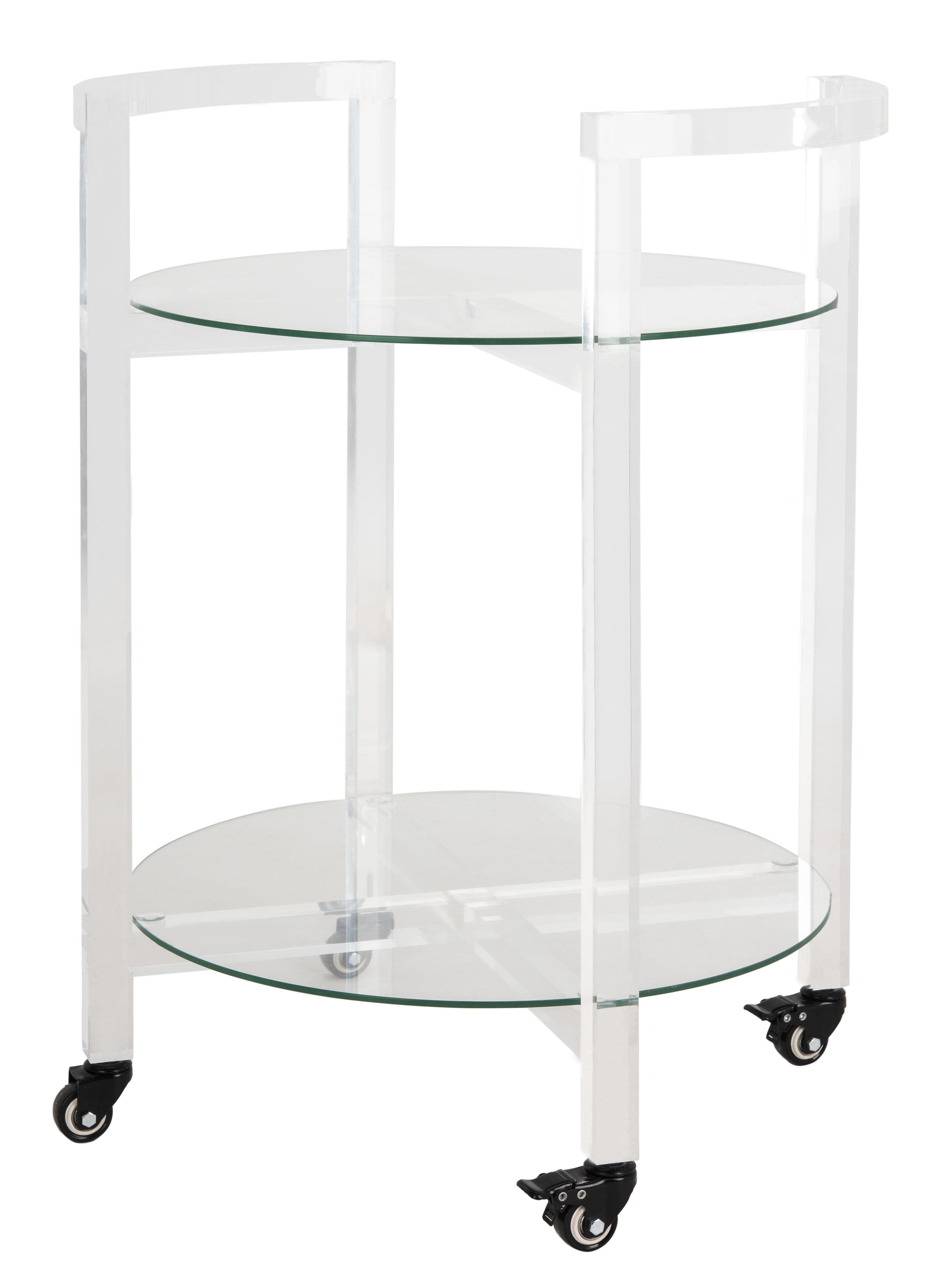 Jules Clear Acrylic 2-Tier Round Bar Cart