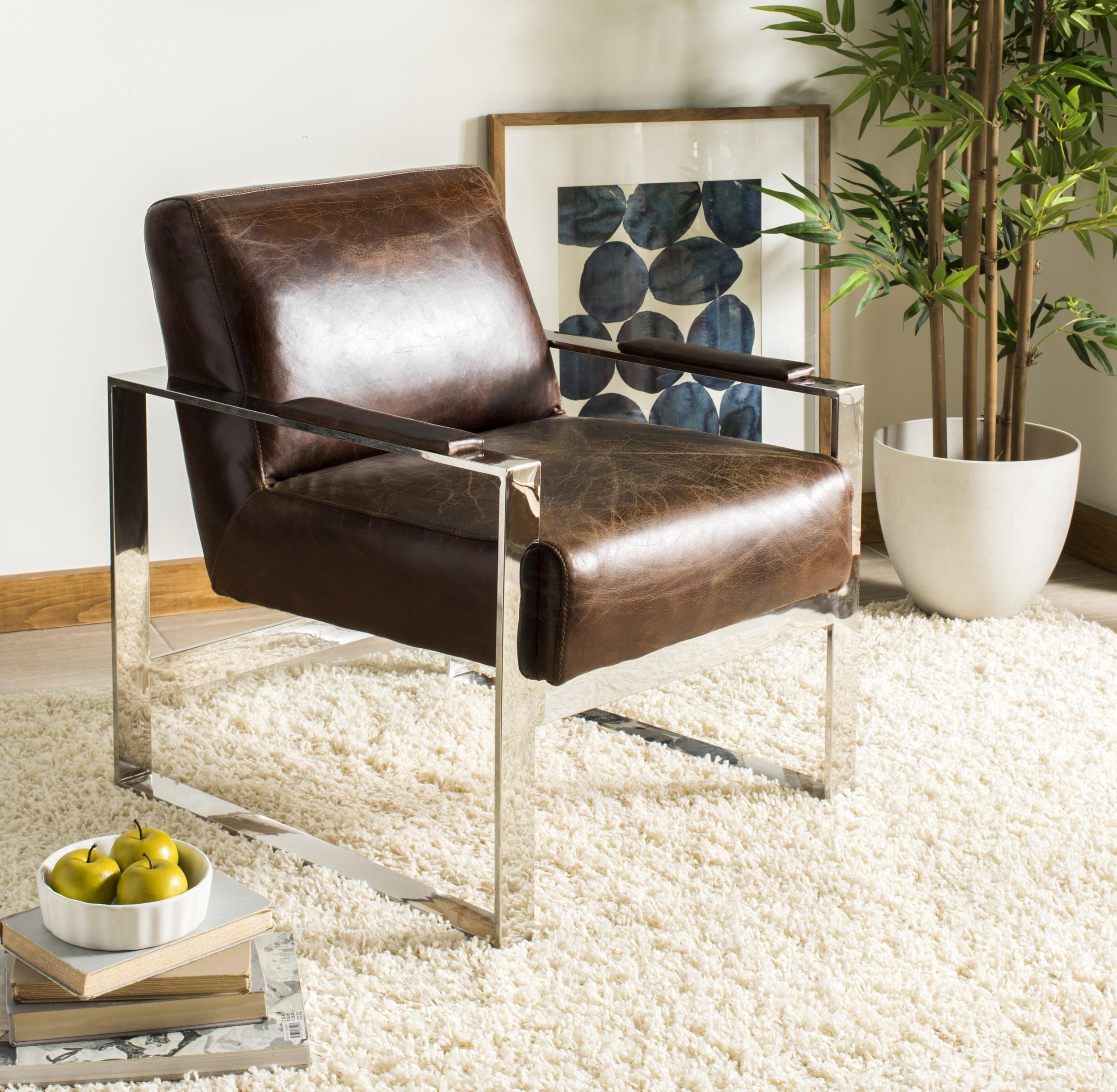 Parkgate Occassional Chair - KNT5010A - Brown/Silver - Safavieh Couture