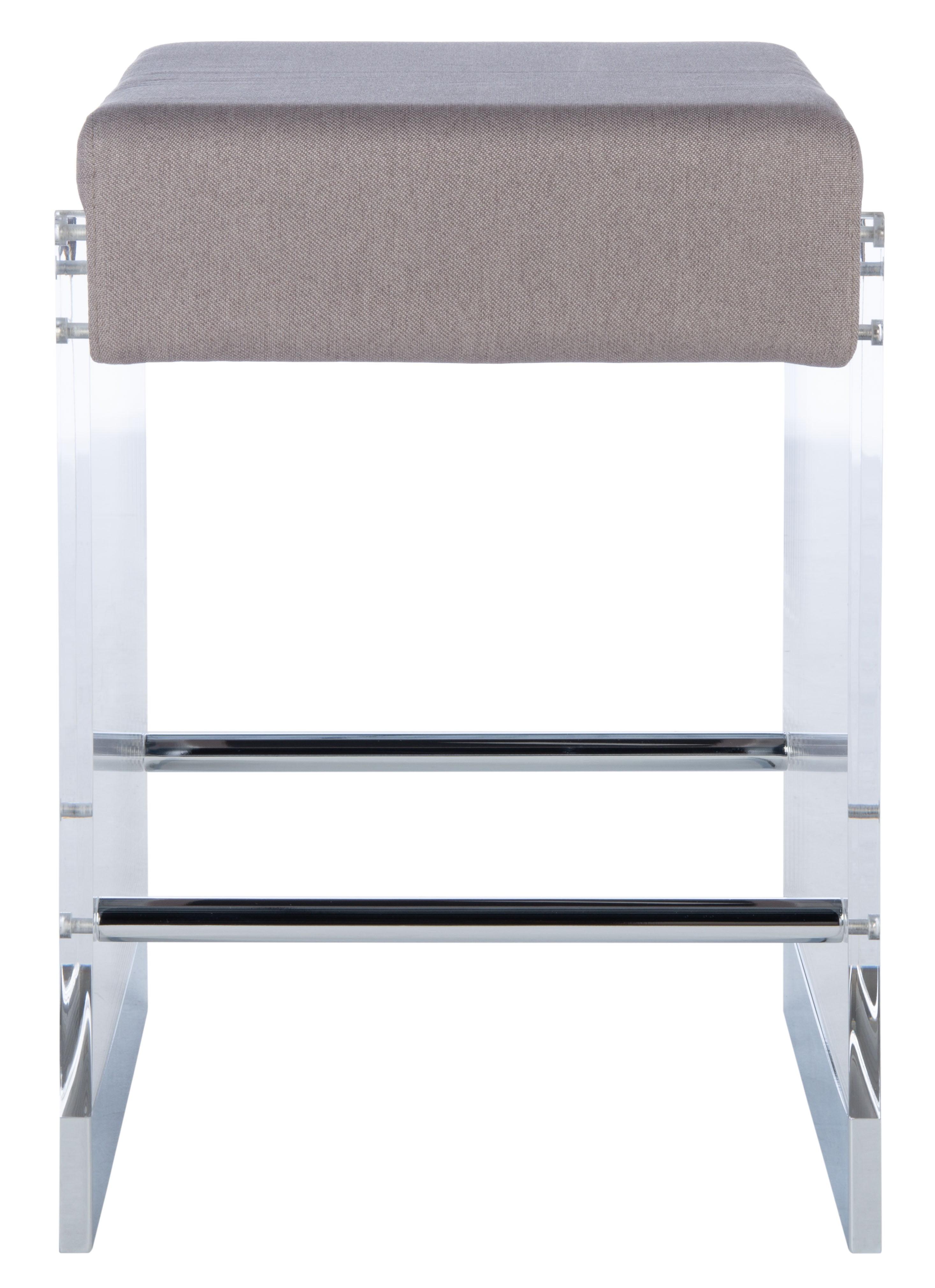 Gray Acrylic and Stainless Steel 26" Backless Counter Stool