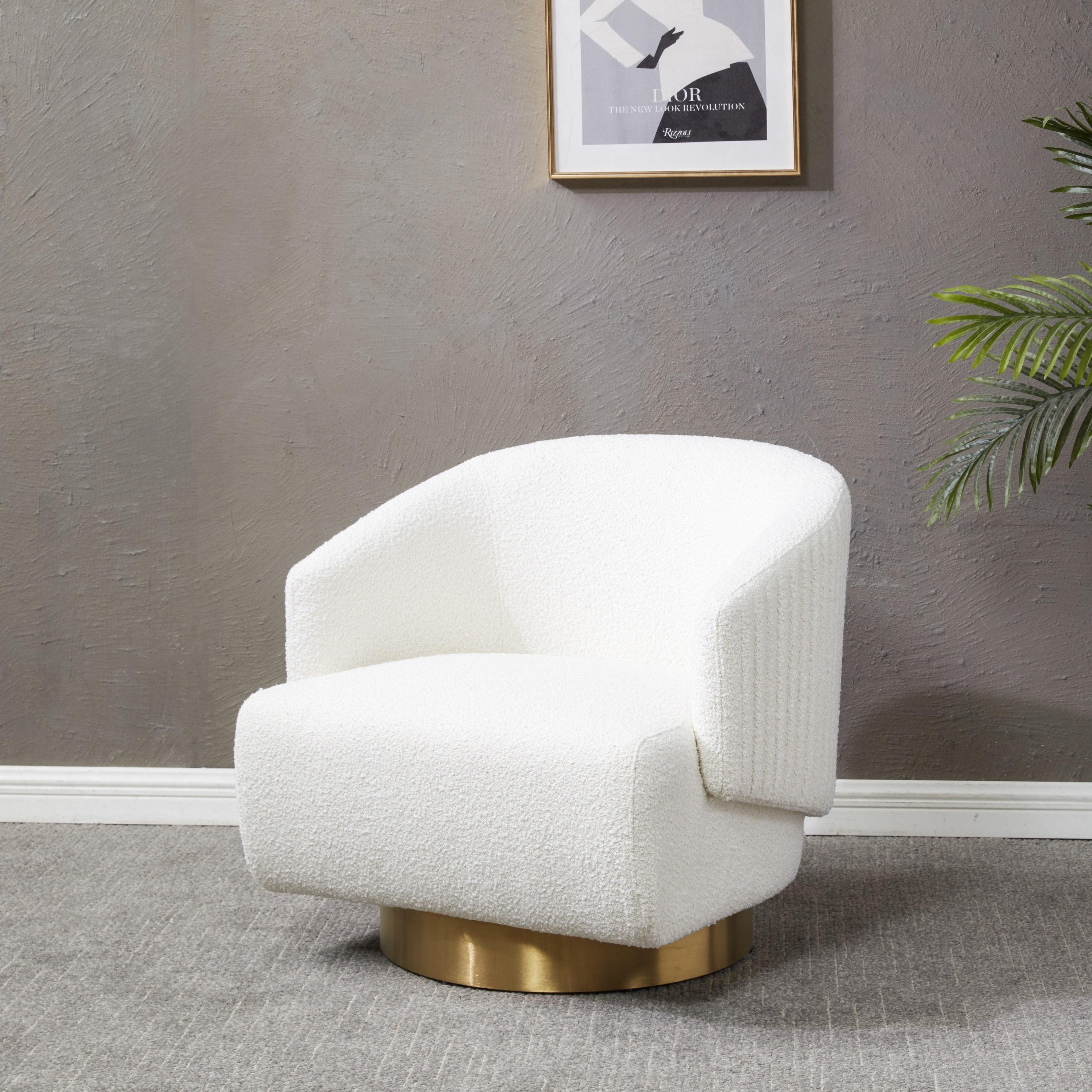 Polyanna Upholstered Swivel Barrel Chair