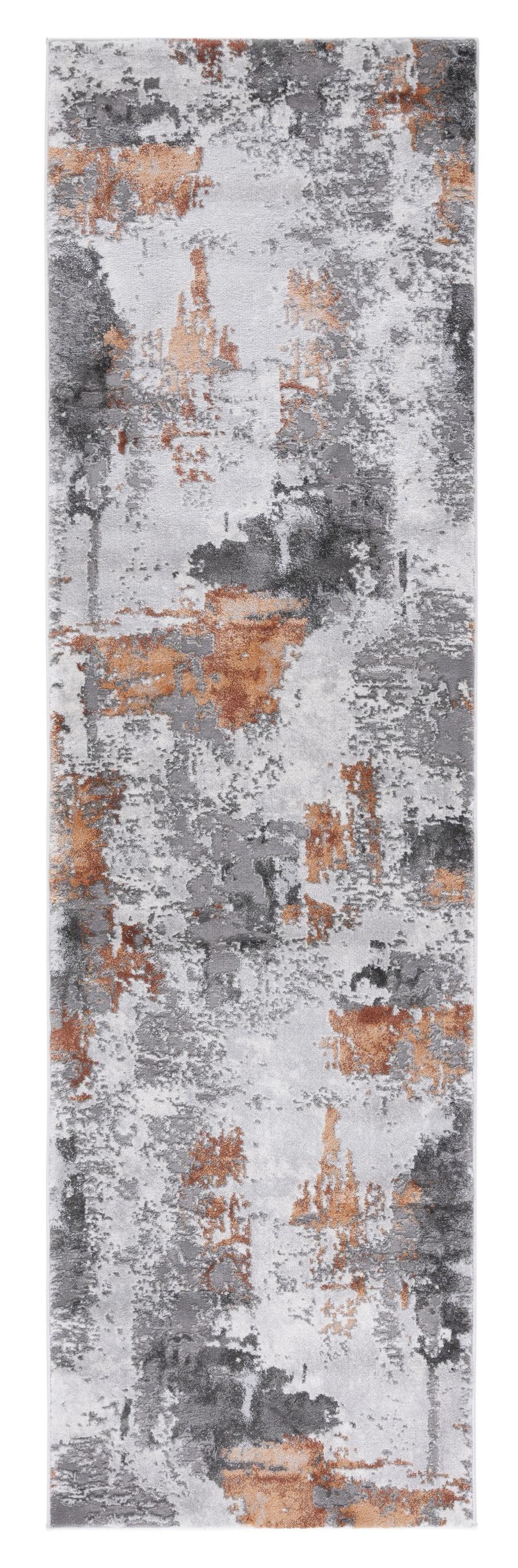 Craft CFT820 Loomed Indoor Runner Rug - Grey/Orange - 2'3"x12' - Safavieh