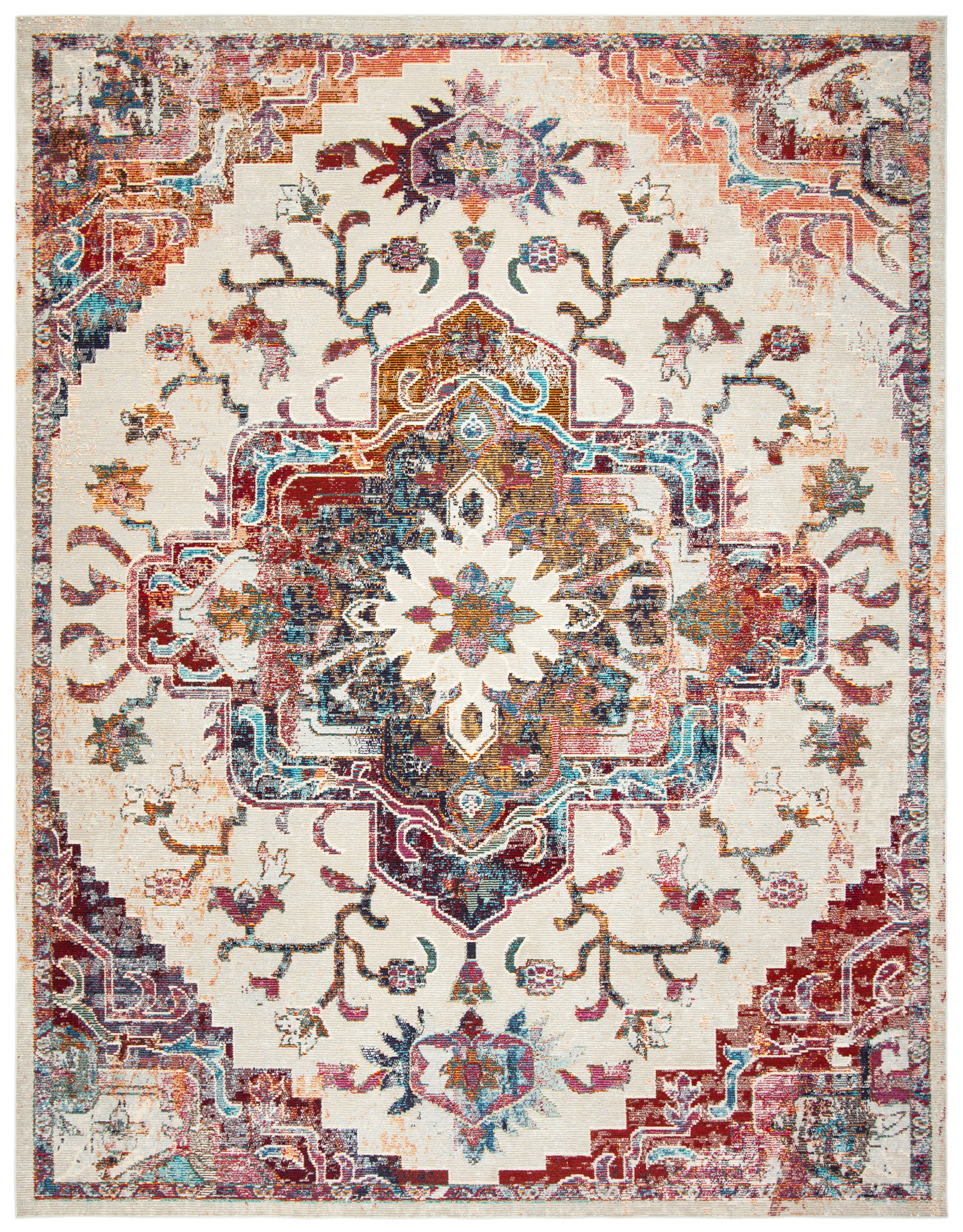 Crystal CRS501 Loomed Indoor Area Rug - Light Blue/Burgundy - 11'x16' - Safavieh