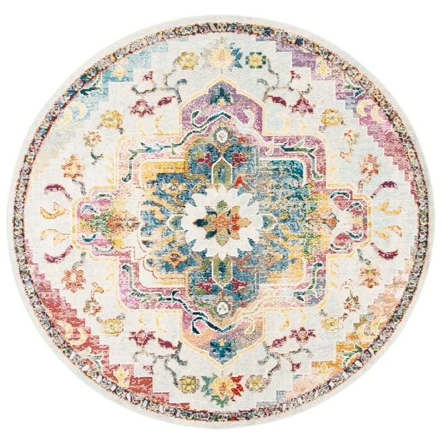 Crystal CRS501 Loomed Indoor Area Rug - Light Blue/Grey - 5'x5' Round - Safavieh