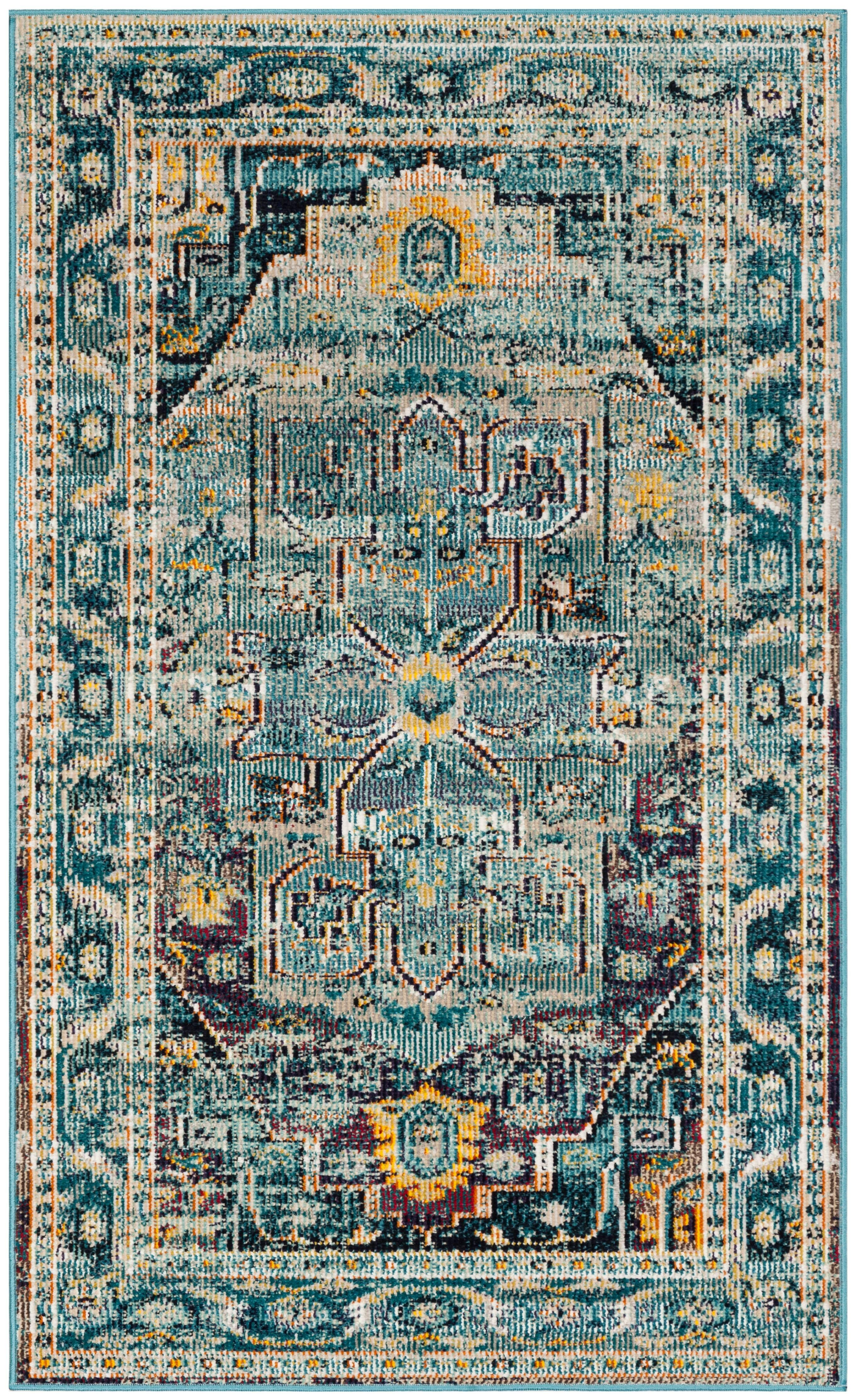 Reversible Tufted Blue Synthetic Rectangular Easy Care Rug