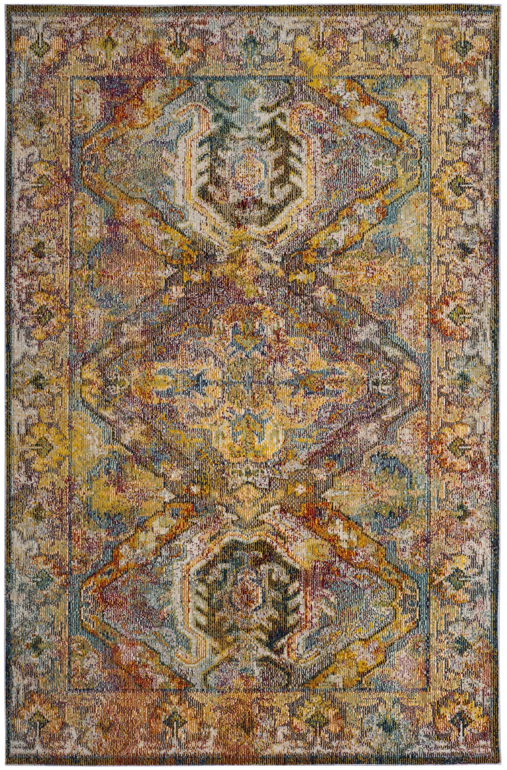 Reversible Hand-Knotted Light Blue Floral Synthetic Area Rug