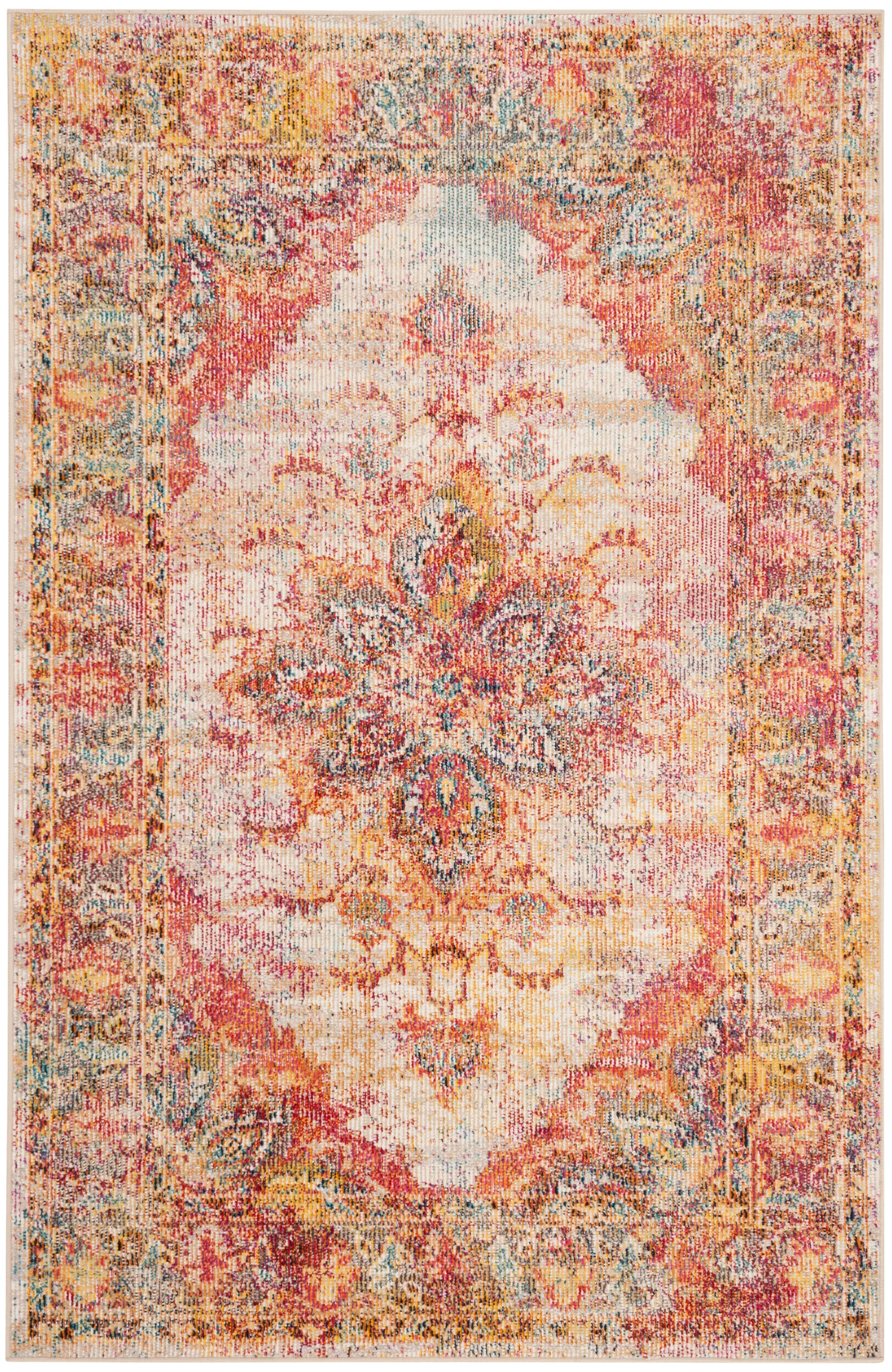 Crystal CRS508 Power Loomed Area Rug - Cream/Rose - 3'x5' - Safavieh.