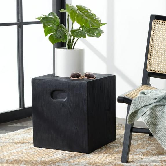 Cube Indoor/Outdoor Modern Concrete Accent Table - Black - Safavieh