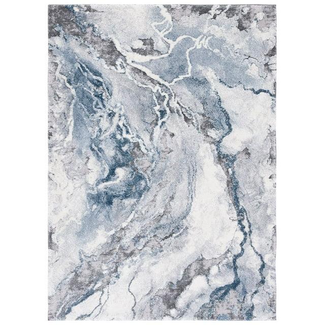 Cyrus Shag CYR121 Power Loomed Indoor Area Rug - Ivory/Blue - 6'7"x9'2" - Safavieh