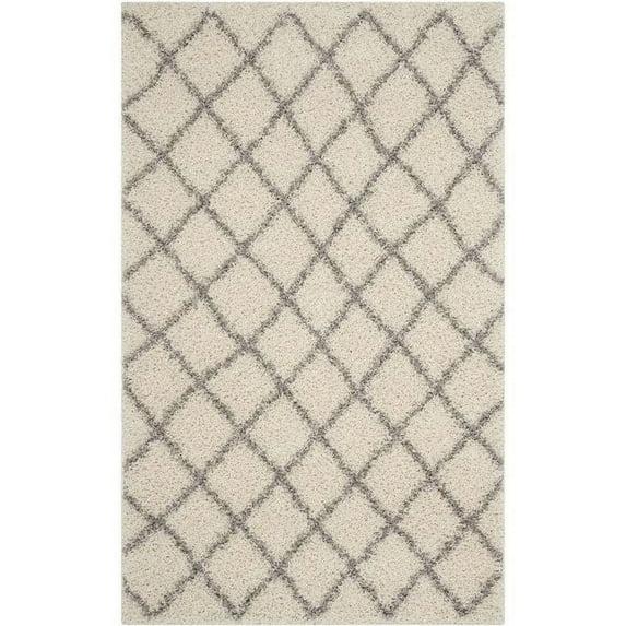 Dallas Shag SGD258 Power Loomed Indoor Area Rug - Ivory/Grey - 8'x10' - Safavieh.