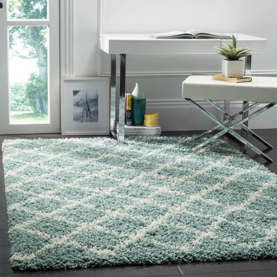 Dallas Shag SGD258 Power Loomed Indoor Accent Rug - Seafoam/Ivory - 3'x5' - Safavieh.