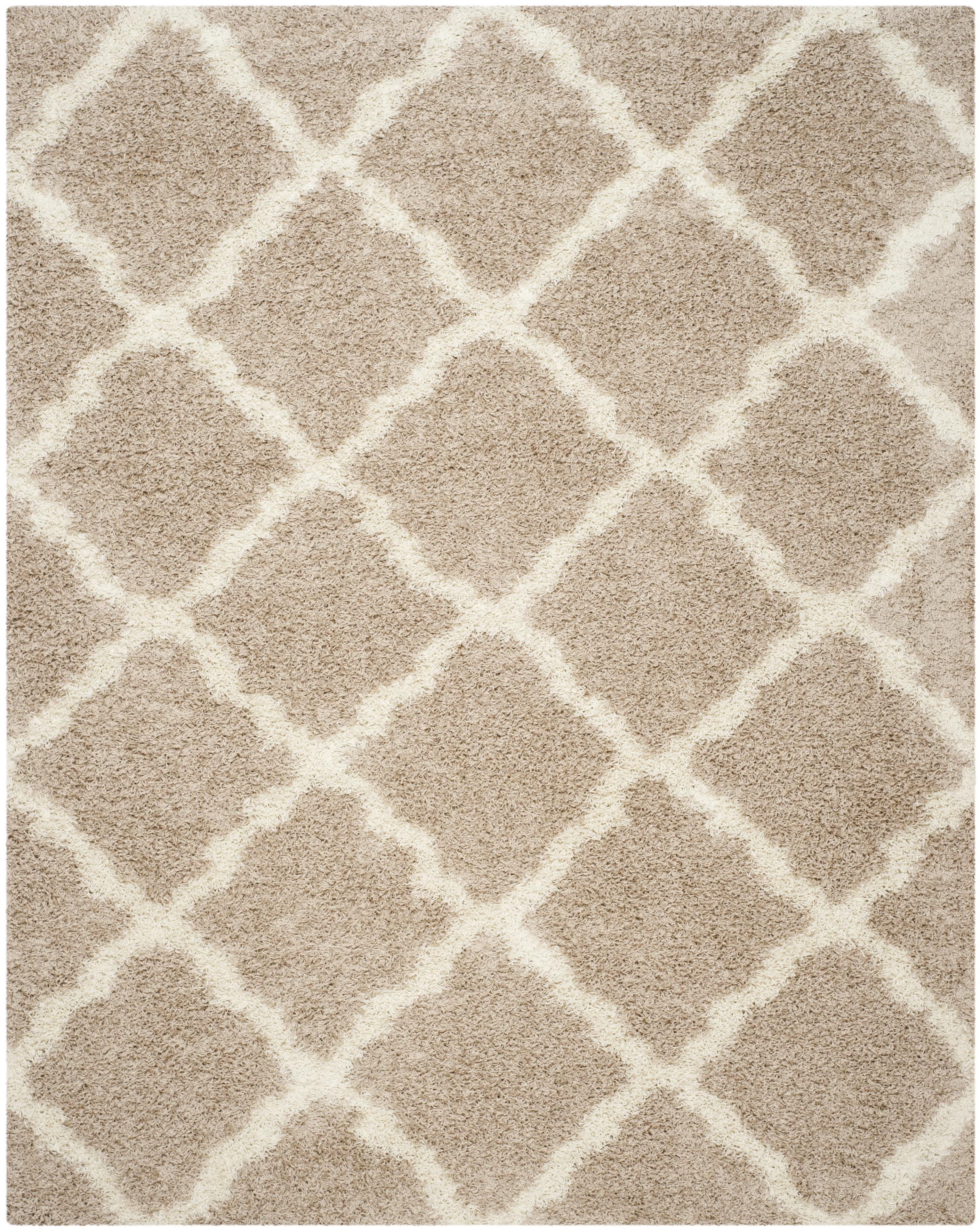 SAFAVIEH Dallas Logan Geometric Shag Area Rug, Beige/Ivory, 10' x 14'