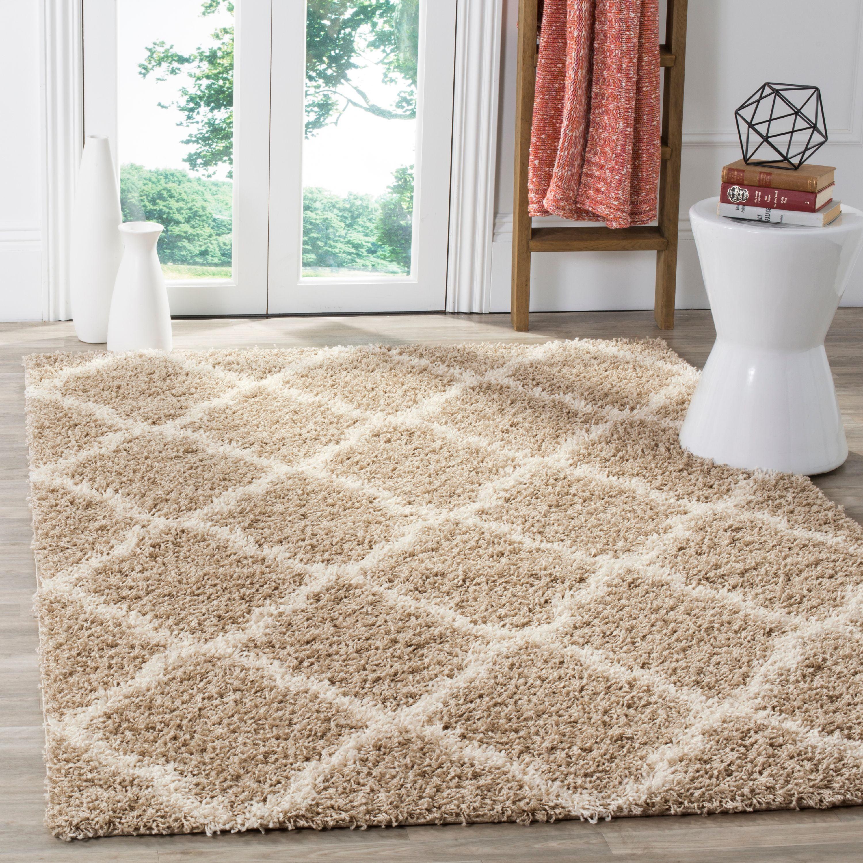 Dallas Shag SGD257 Power Loomed Indoor Accent Rug - Beige/Ivory - 3'x5' - Safavieh.