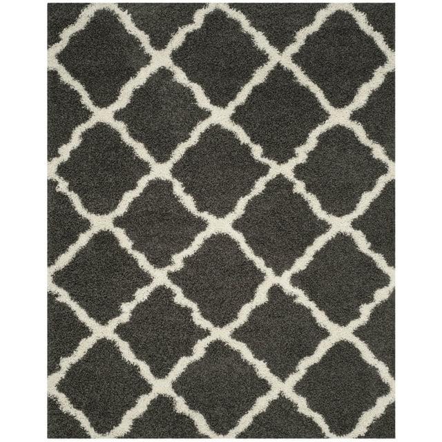 Dallas Shag SGD257 Power Loomed Indoor Area Rug - Dark Grey/Ivory - 8'x10' - Safavieh.
