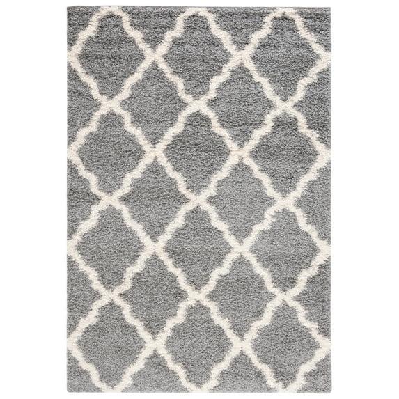 Dallas Shag SGD257 Power Loomed Indoor Area Rug - Grey/Ivory - 5'1"x7'6" - Safavieh.