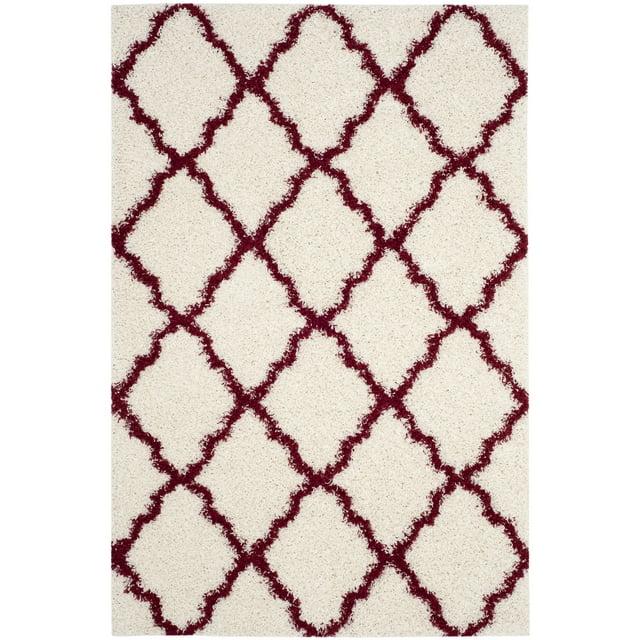 Dallas Shag SGD257 Power Loomed Indoor Area Rug - Ivory/Red - 4'x6' - Safavieh.