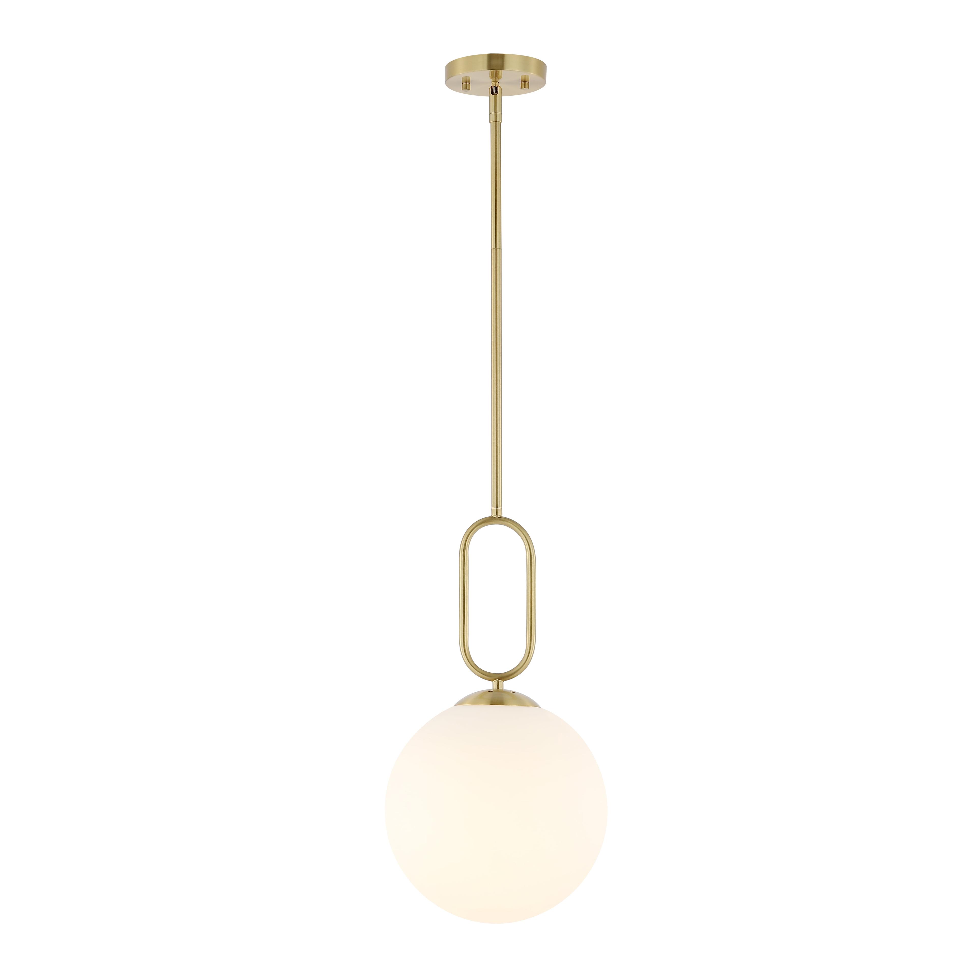 Danva Art Deco Inspired Brass & Glass Globe Pendant Light