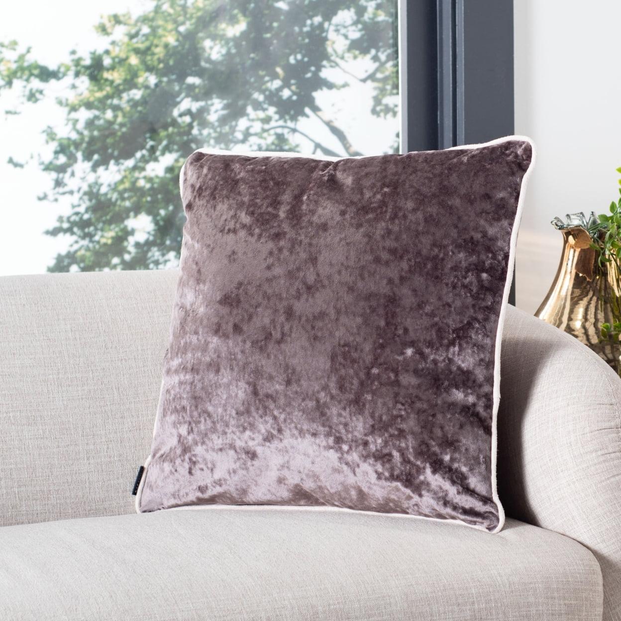 Darian Purple Velvet Square Decorative Pillow