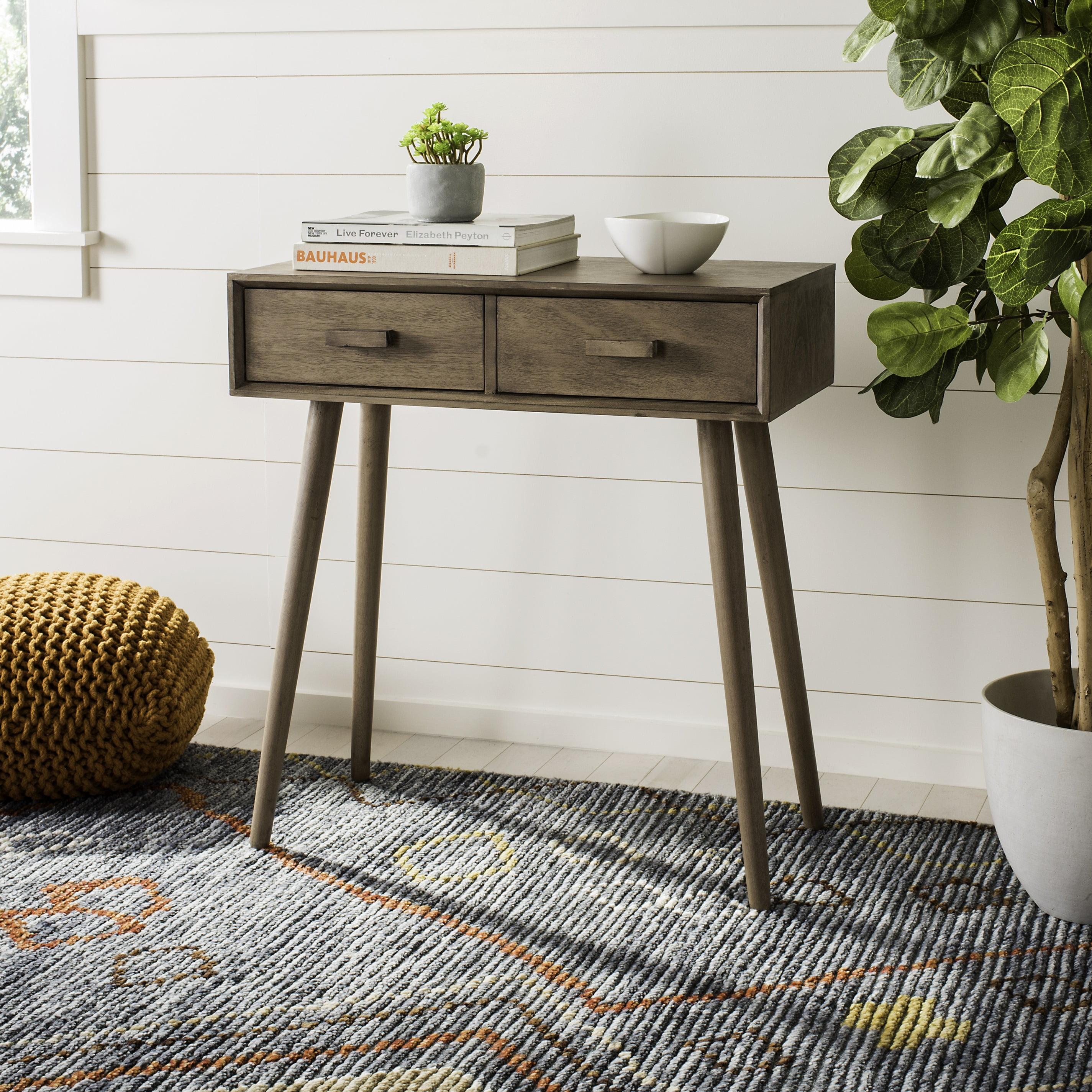 Desert Brown Transitional 2-Drawer Pine Console Table