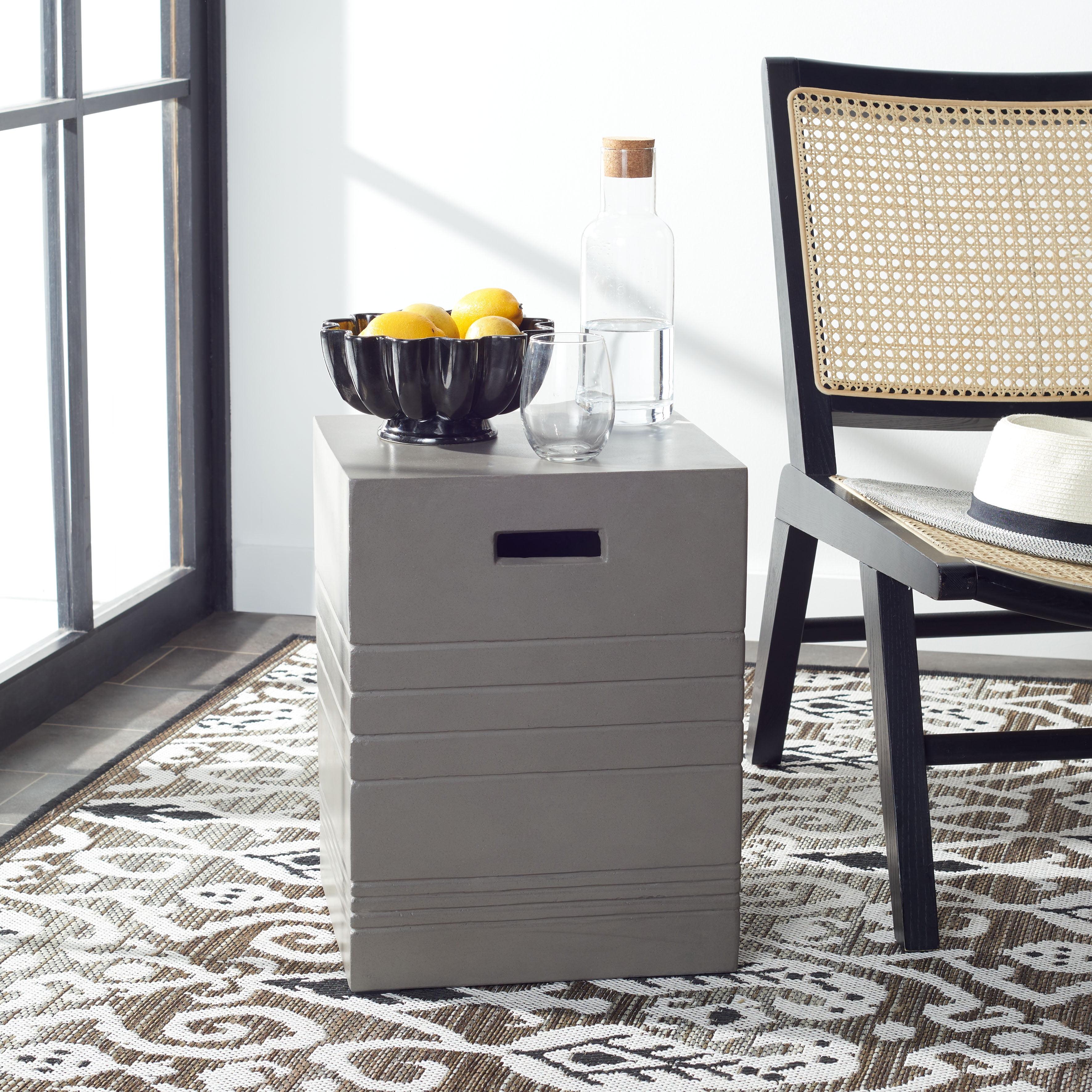 Deidara Dark Grey Concrete Indoor/Outdoor Accent Stool