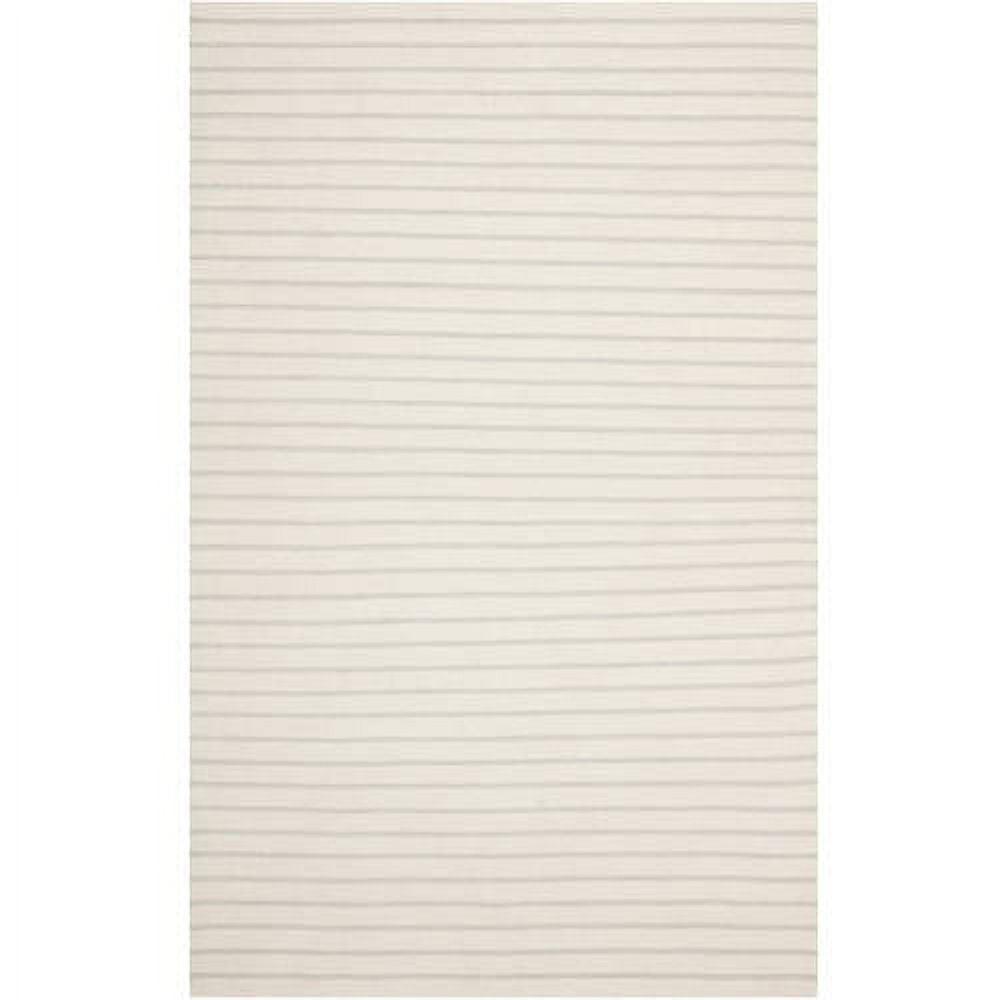 SAFAVIEH Dhurrie Gina Striped Wool Area Rug, White, 4' x 6'