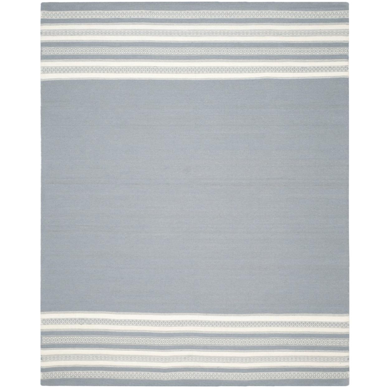 Handmade Contemporary Flat Woven Wool Rug, Grey, 3' x 5'