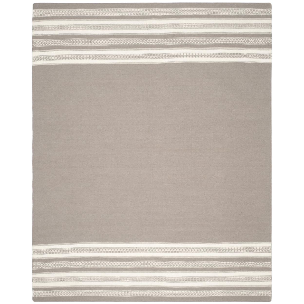 Light Brown Handwoven Wool Flat Weave Area Rug, 4' x 6'