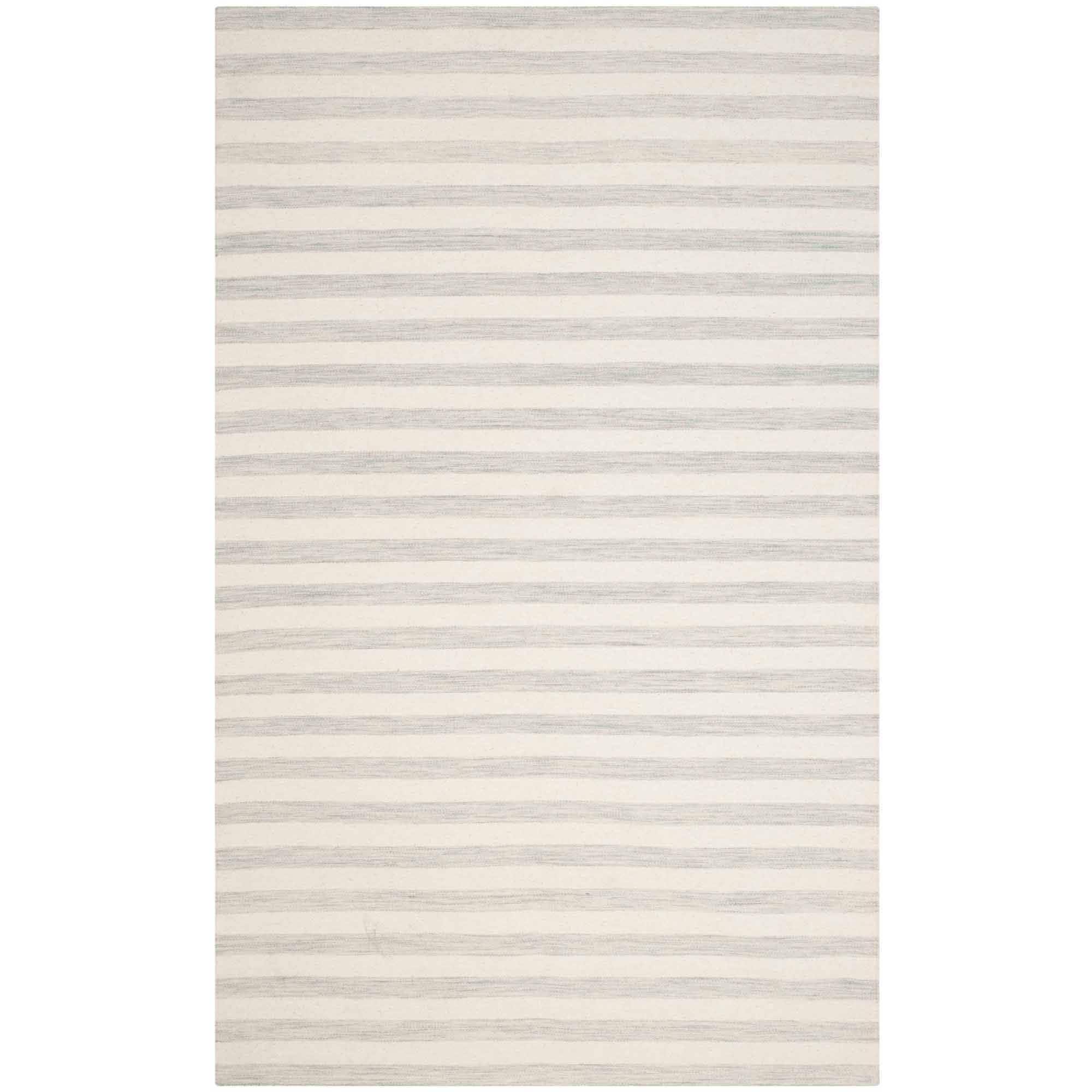 Elysian Light Blue and Ivory Handmade Wool 4' x 6' Area Rug