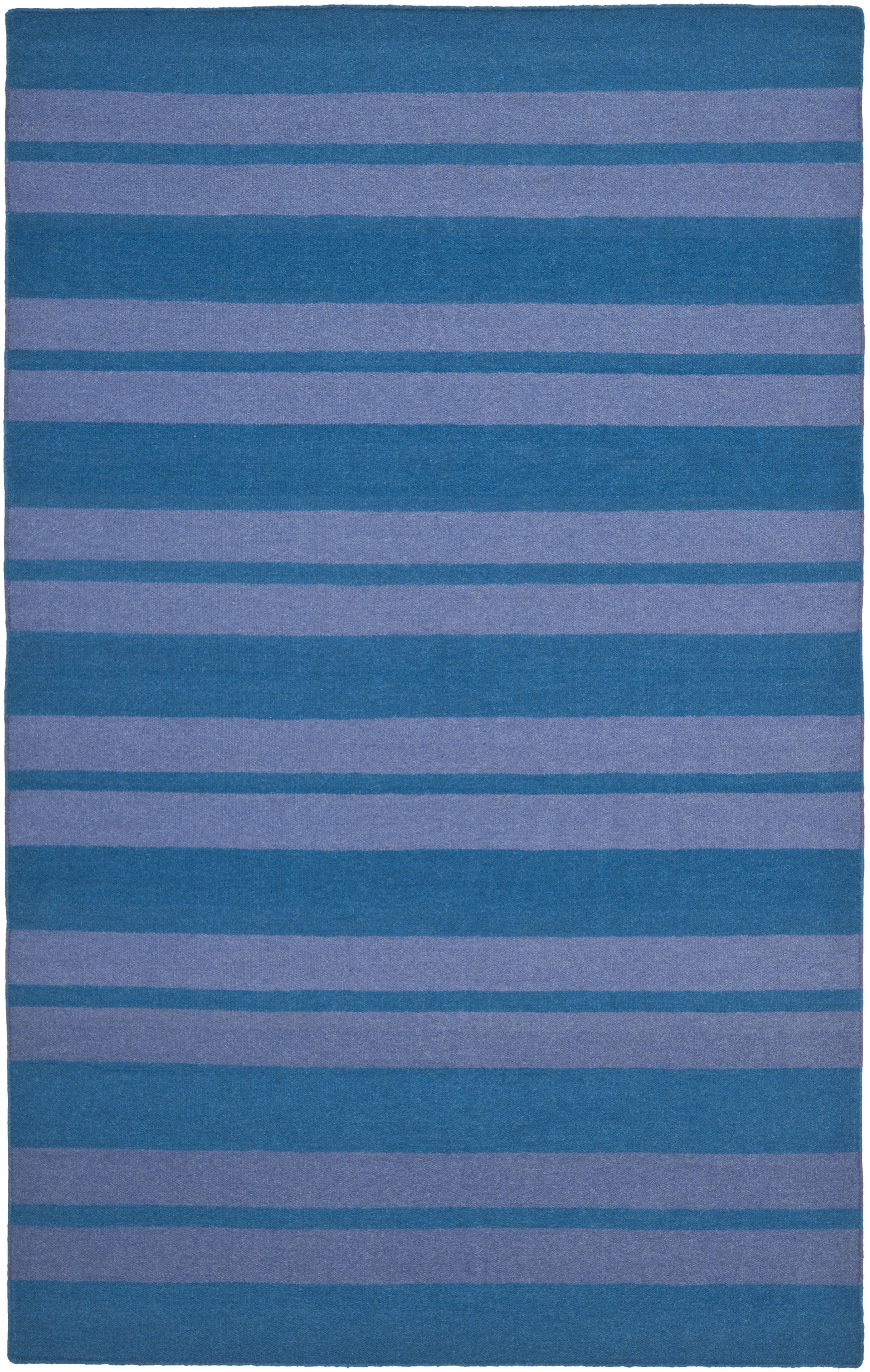 Turquoise and Lavender Geometric Wool Area Rug, 3' x 5'