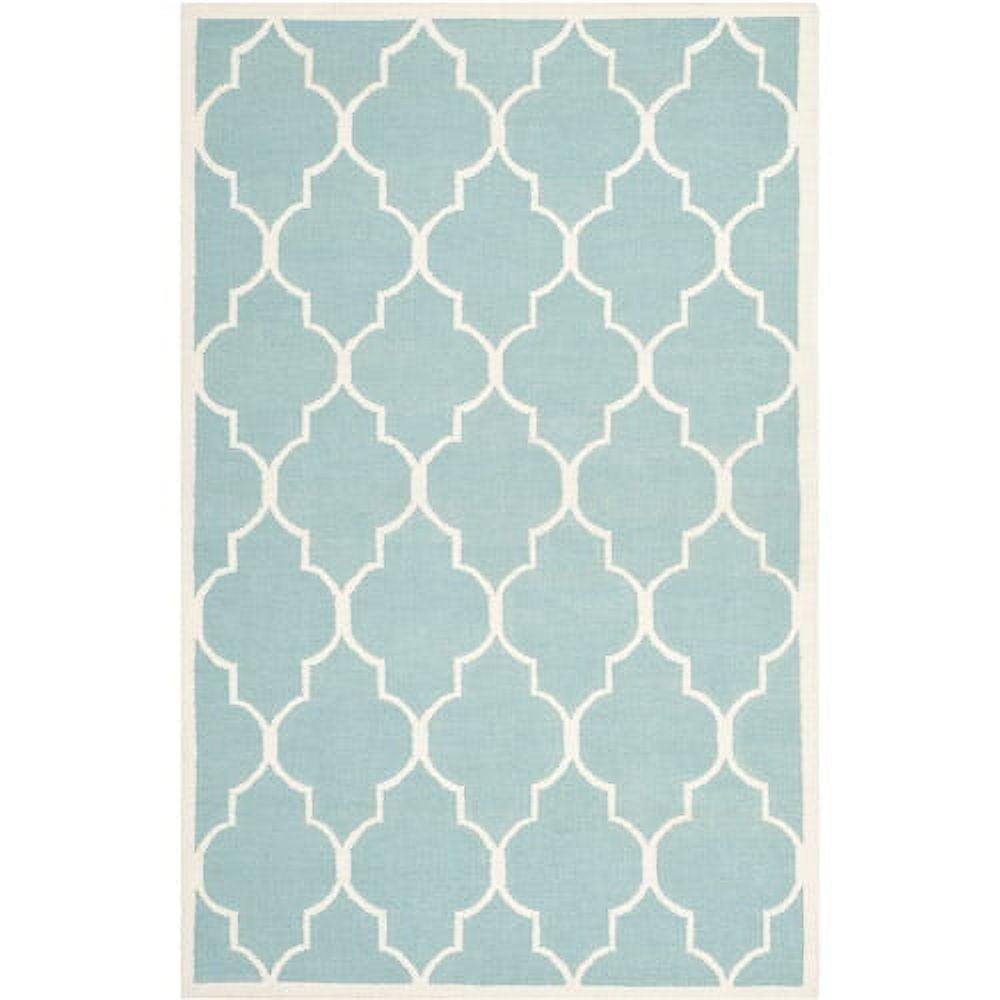 Handmade Ivory Geometric Wool Area Rug 4' x 6'