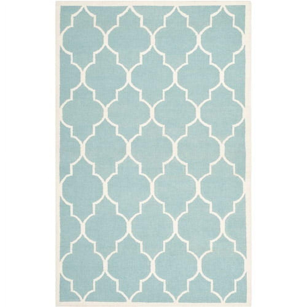 Dhurries DHU632 Hand Woven Area Rug - Light Blue/Ivory - 6'x9' - Safavieh.