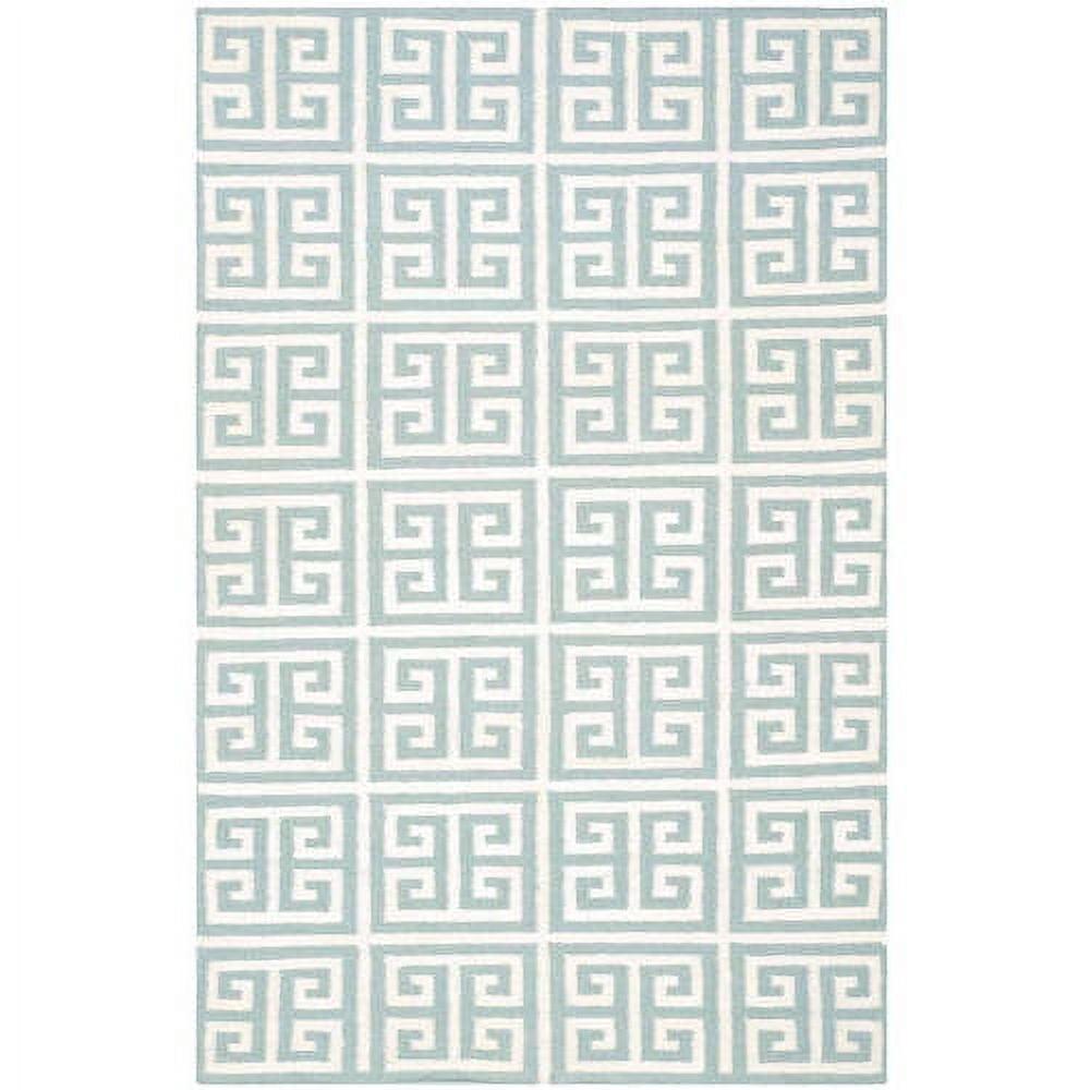 Handwoven Serenity Blue & Ivory Wool-Blend 3' x 5' Area Rug