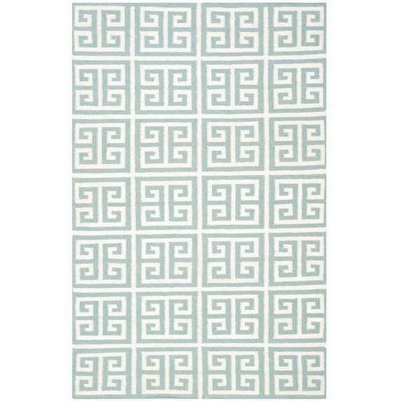 Dhurries DHU626 Hand Woven Area Rug - Blue/Ivory - 3'x5' - Safavieh.