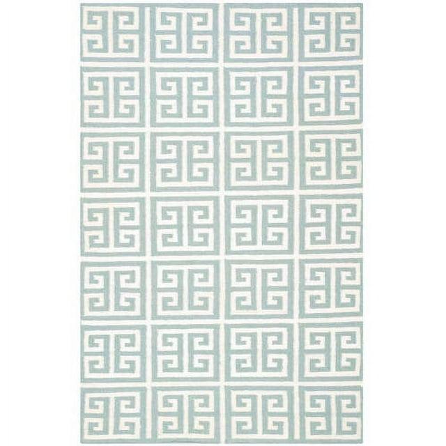 Dhurries DHU626 Hand Woven Area Rug - Blue/Ivory - 3'x5' - Safavieh.